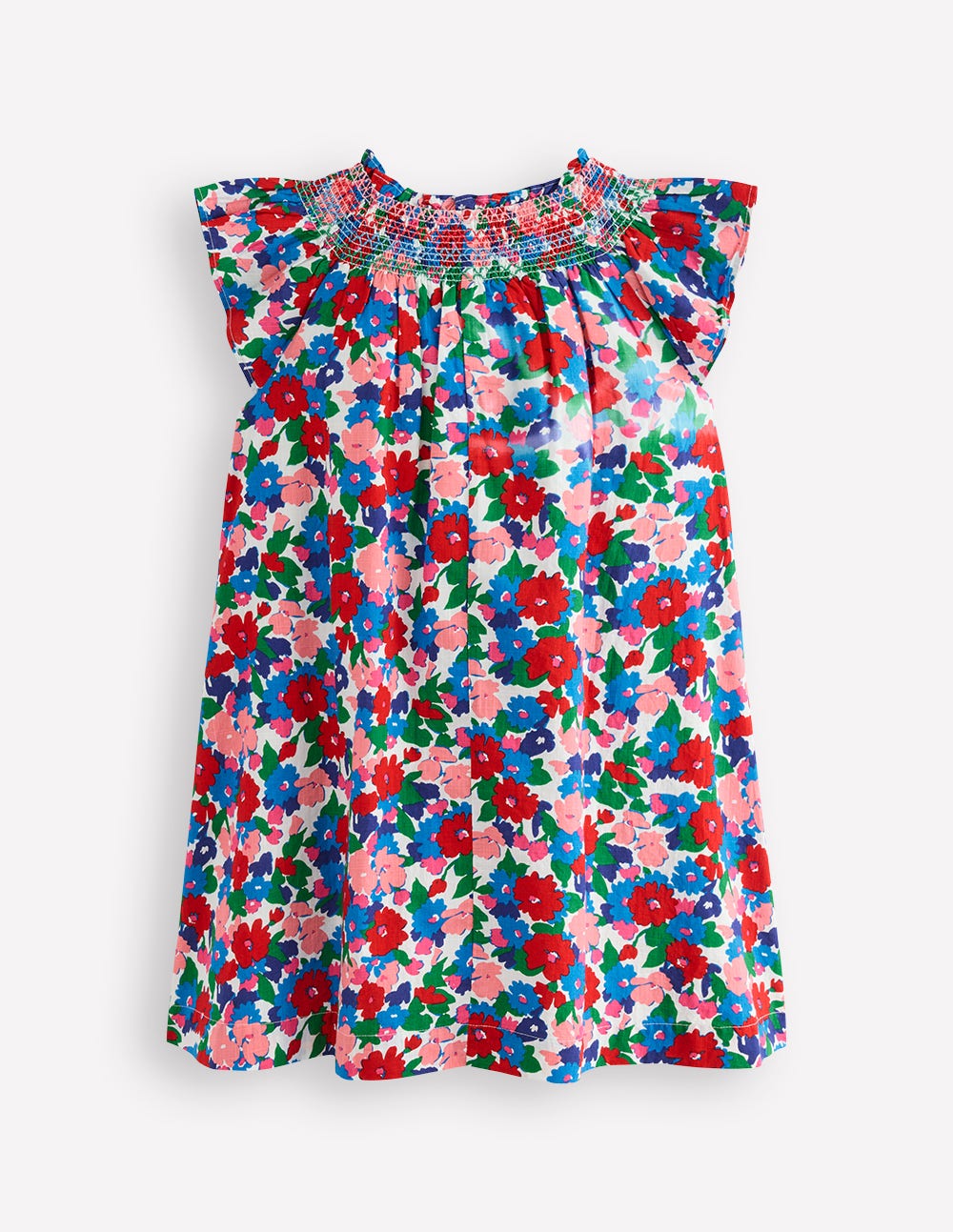 Holiday Smocked Dress-Multi Floral-2