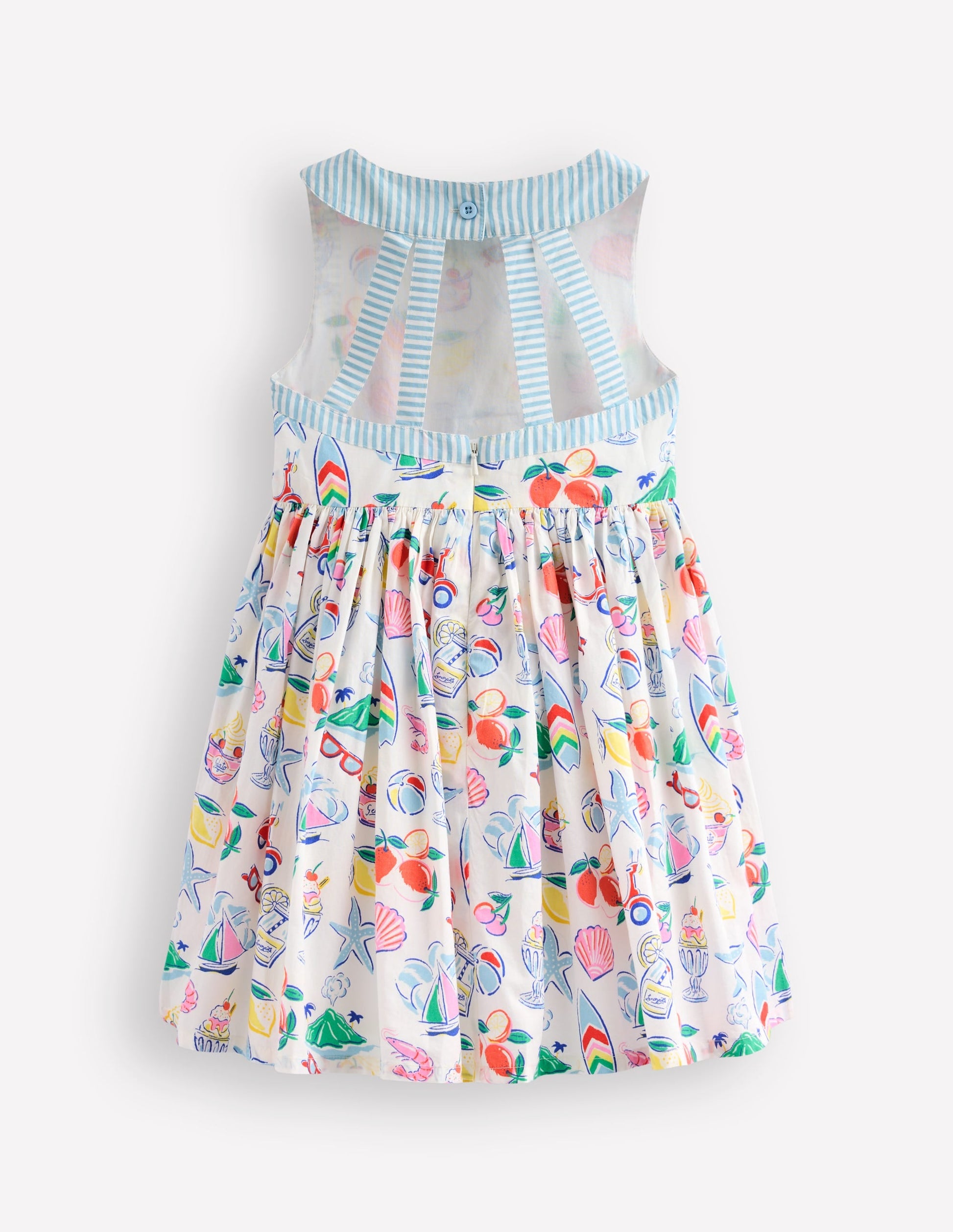 Back Detail Dress-Ivory Holiday Print-3
