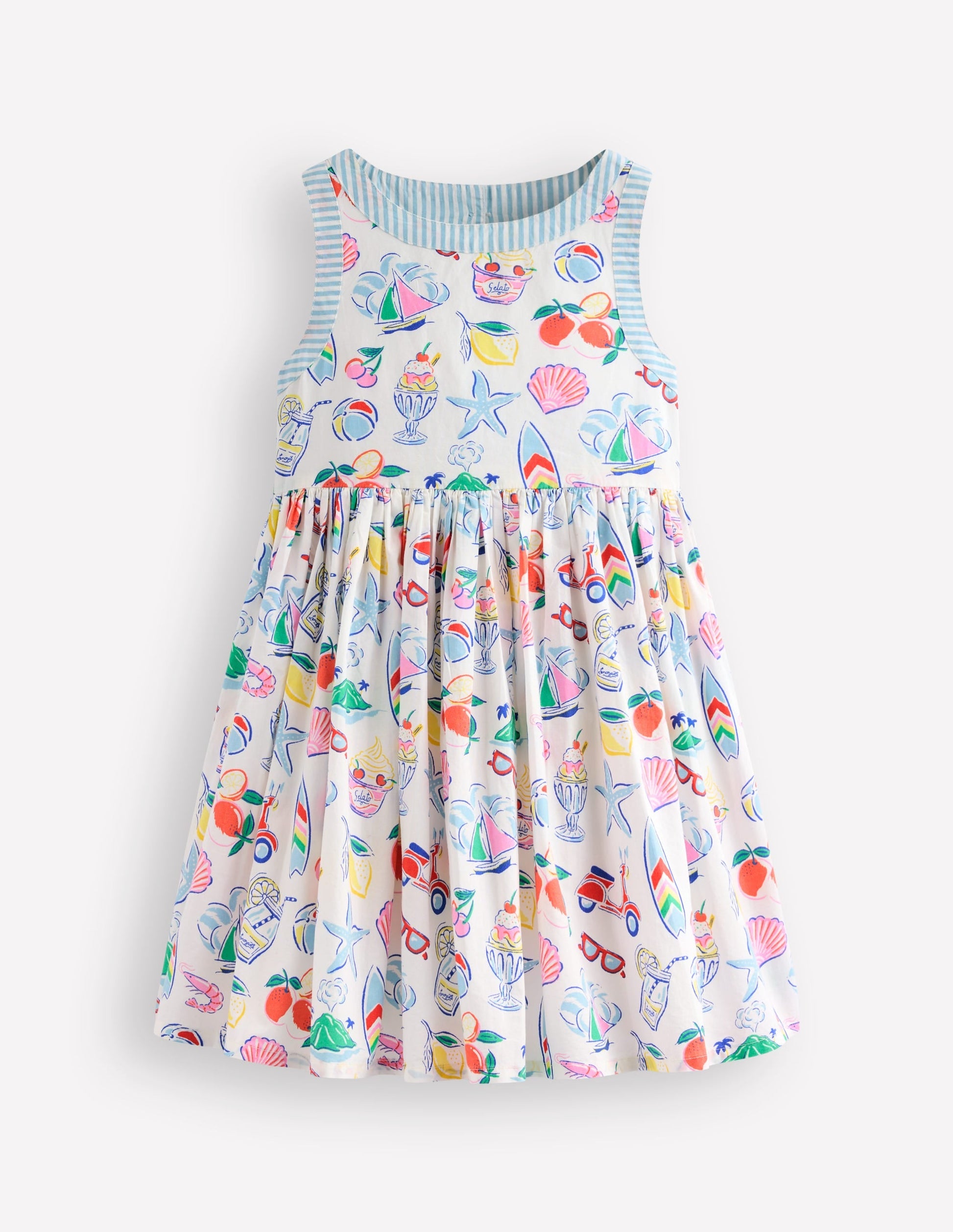 Back Detail Dress-Ivory Holiday Print-2