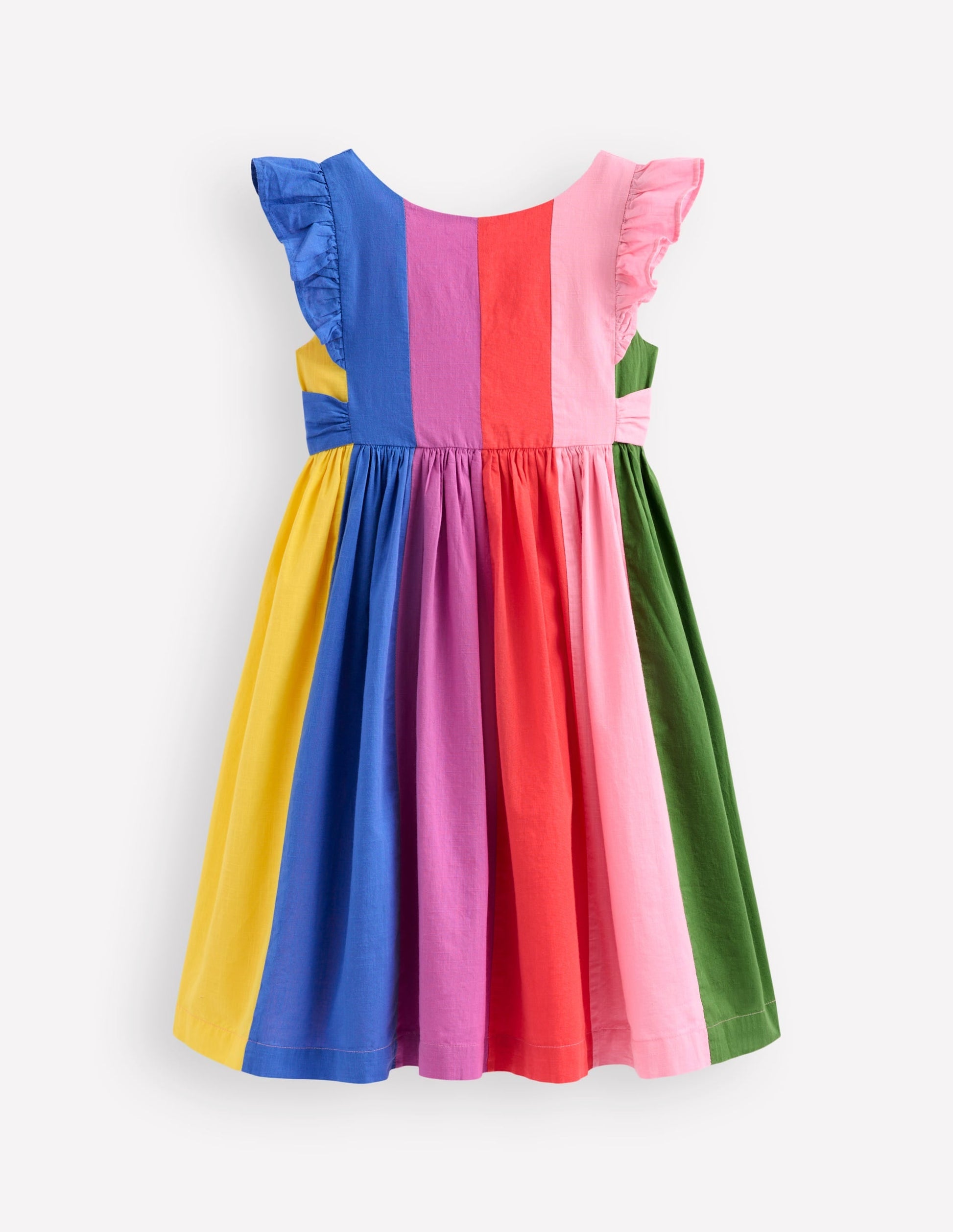 Bow Back Midi Dress-Multi Rainbow-2