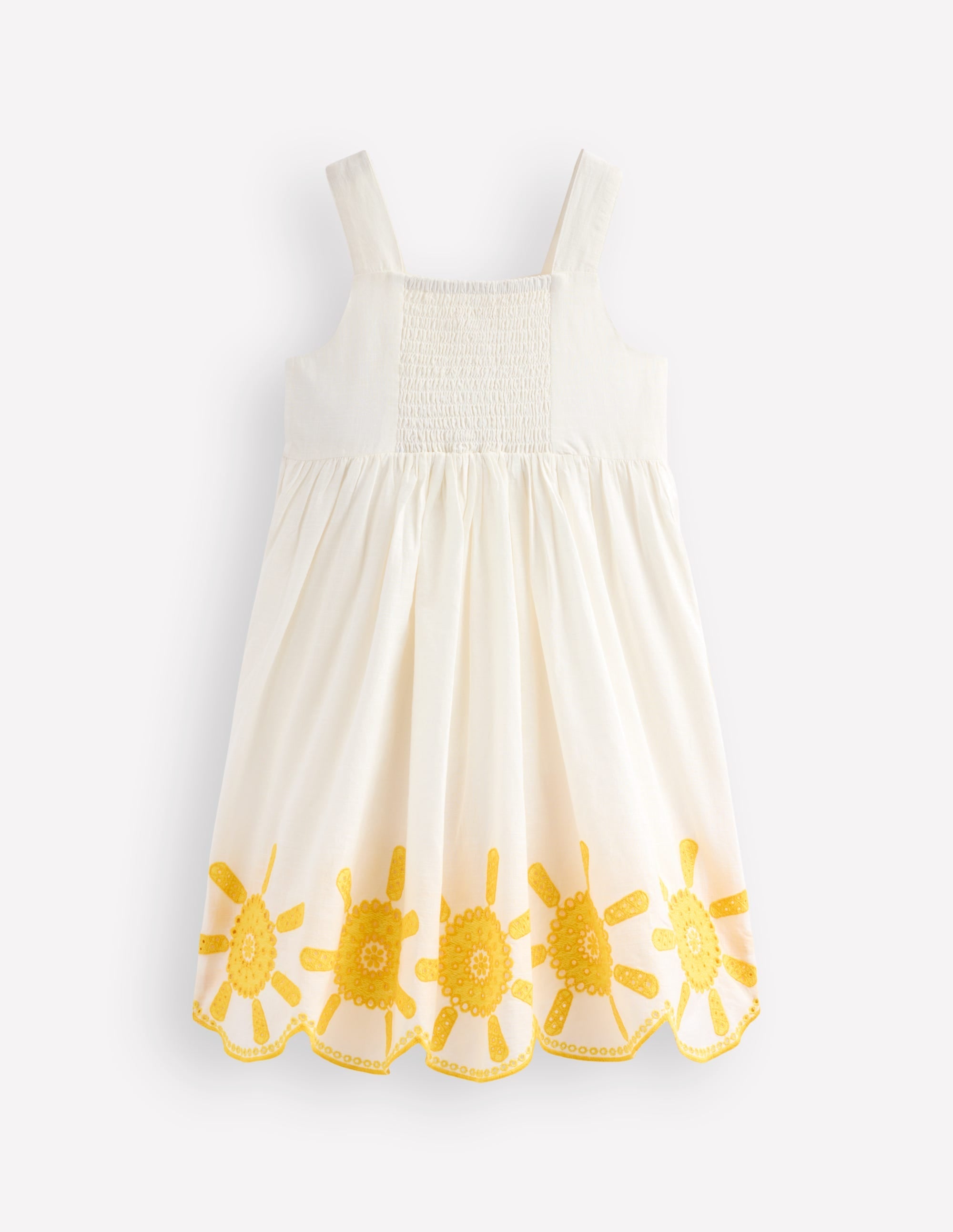 Button Through Woven Dress-Ivory Sunshine - Image 3