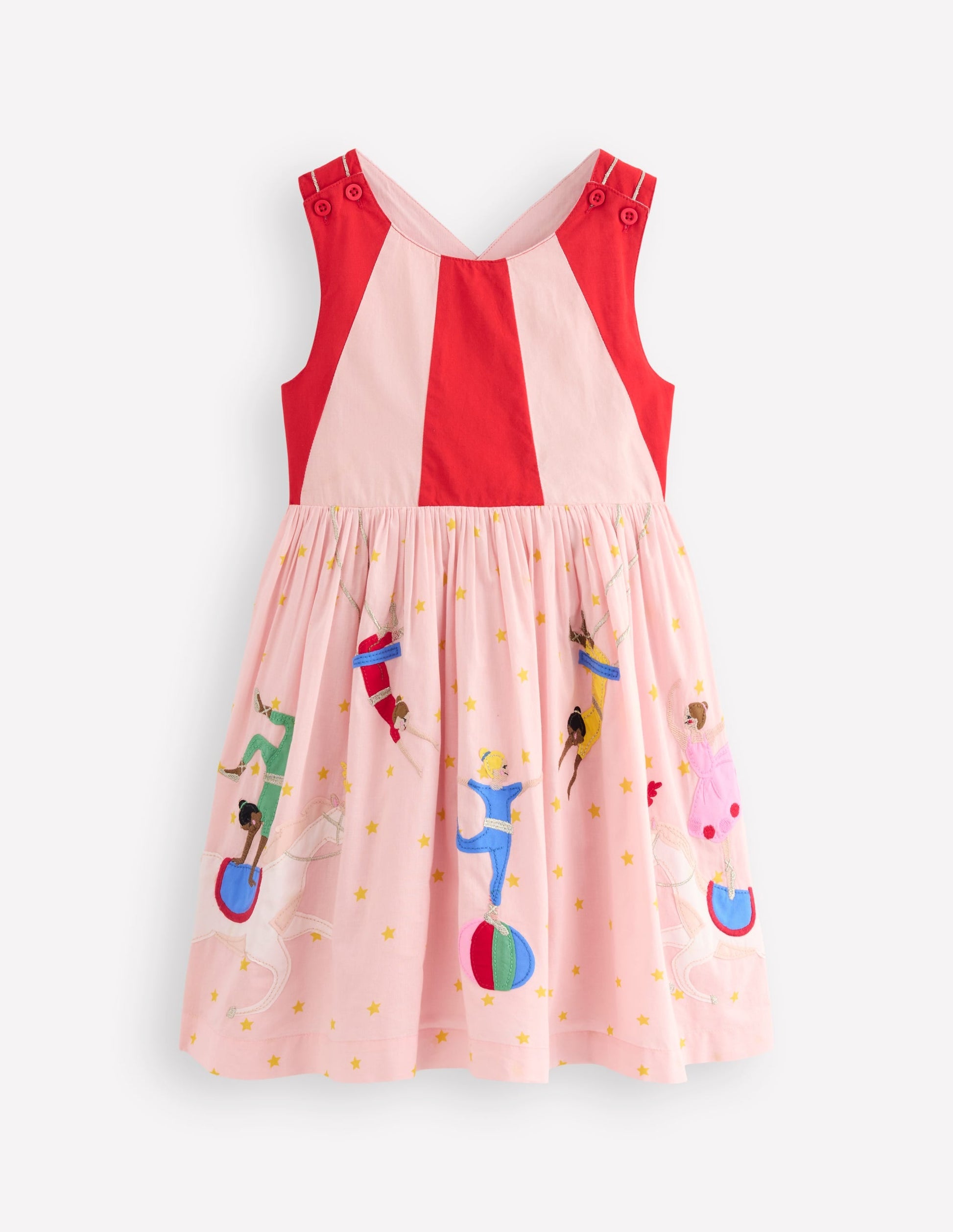 Applique Cross-Back Dress-Circus Acrobats-1