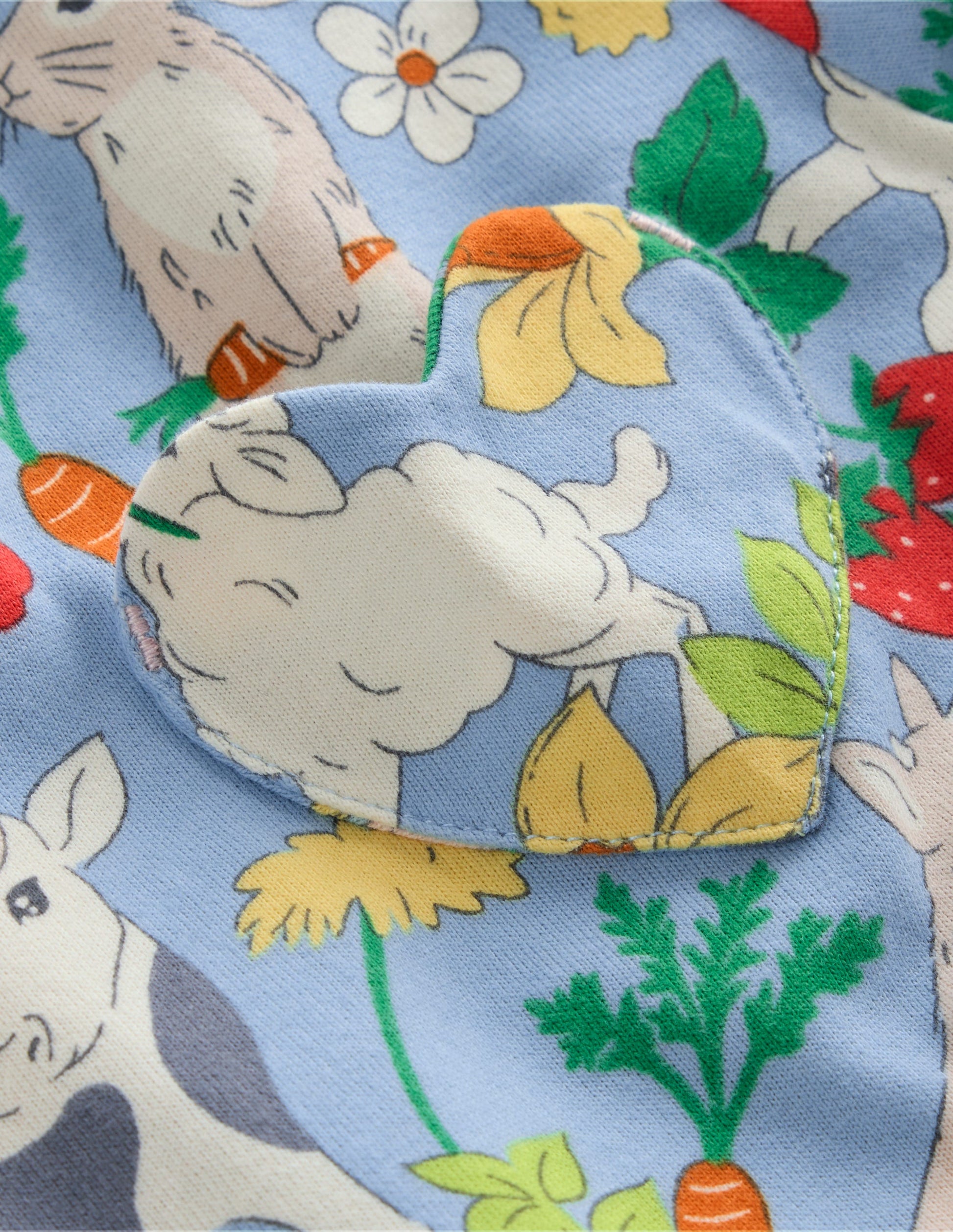 Heart Pocket Fun Jersey Dress-Misty Blue Spring Meadow-3