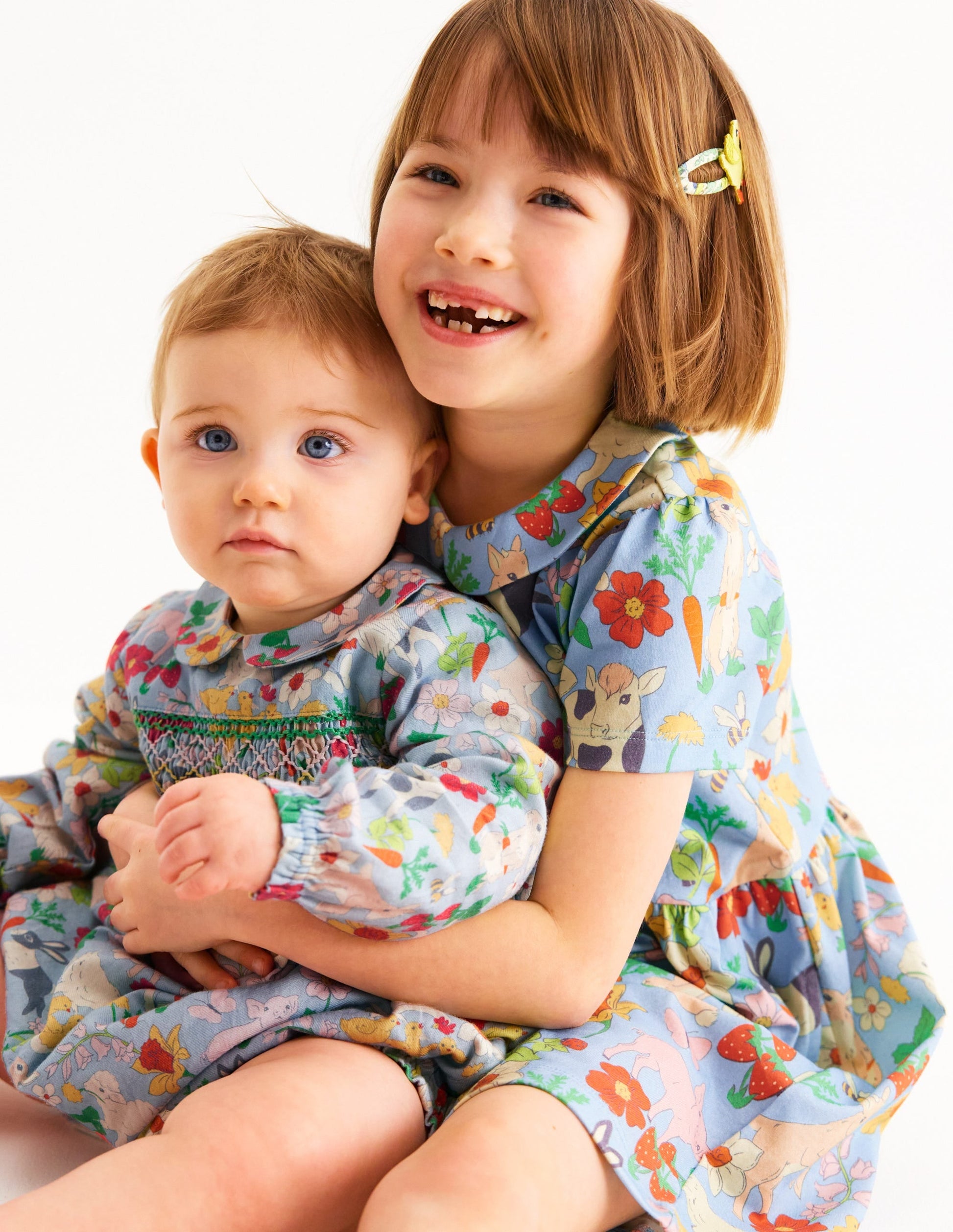 Heart Pocket Fun Jersey Dress-Misty Blue Spring Meadow-4