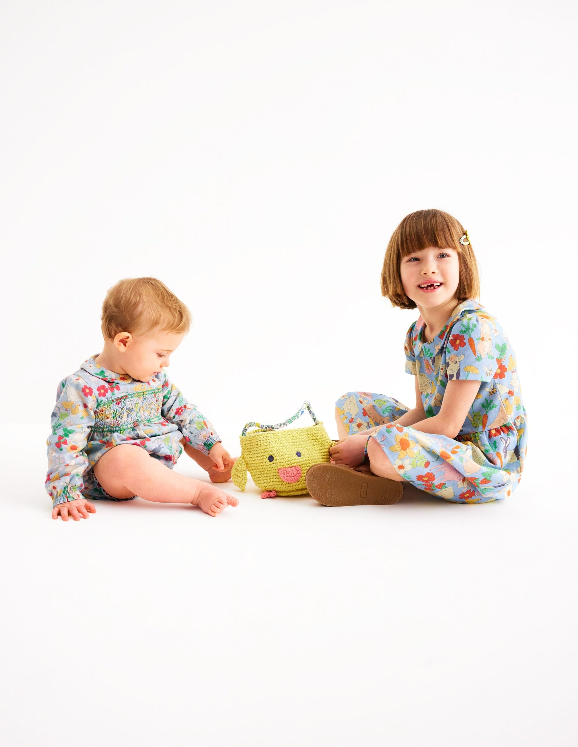Heart Pocket Fun Jersey Dress-Misty Blue Spring Meadow-5
