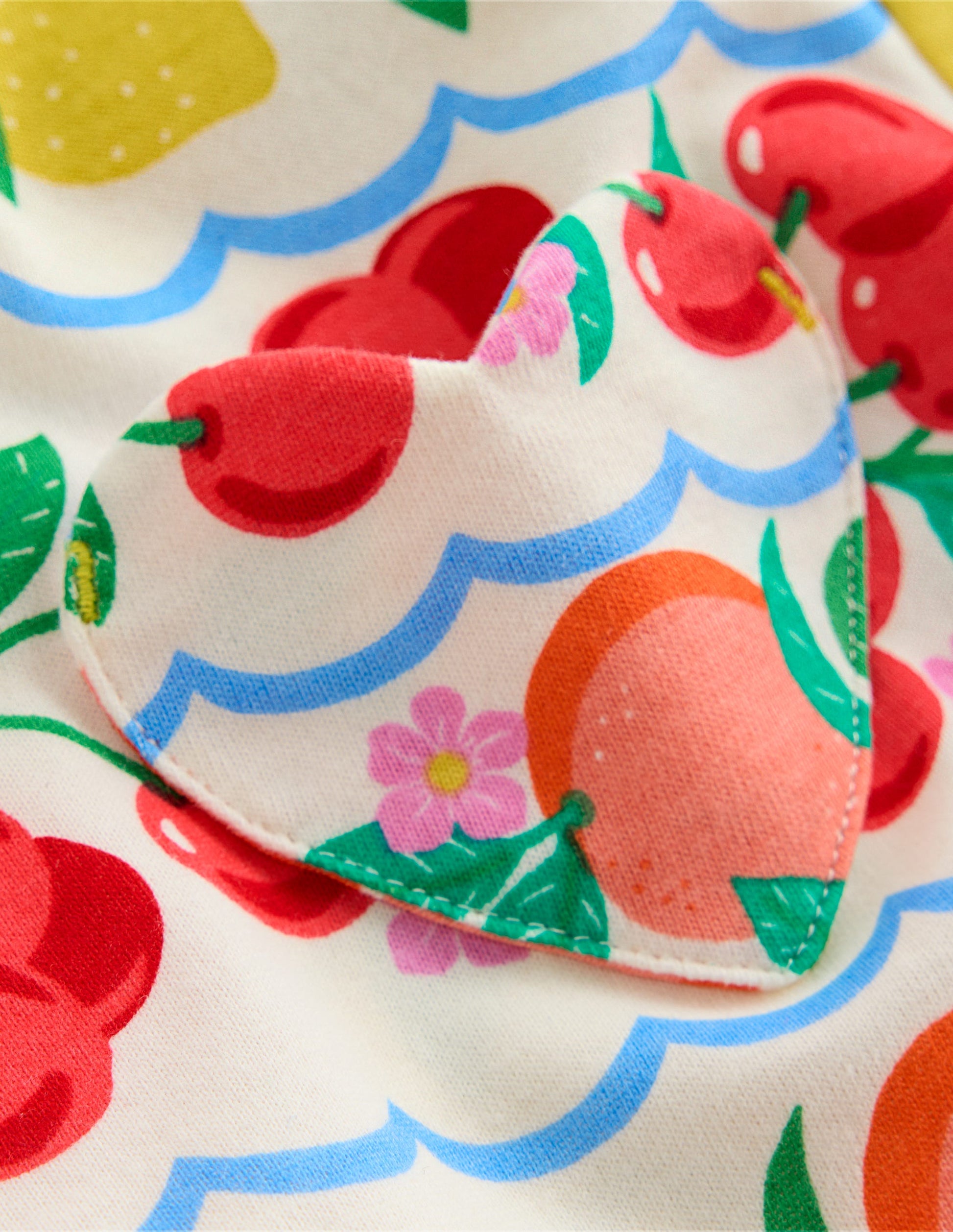 Heart Pocket Fun Jersey Dress-Rainbow Fruit Stripe-3