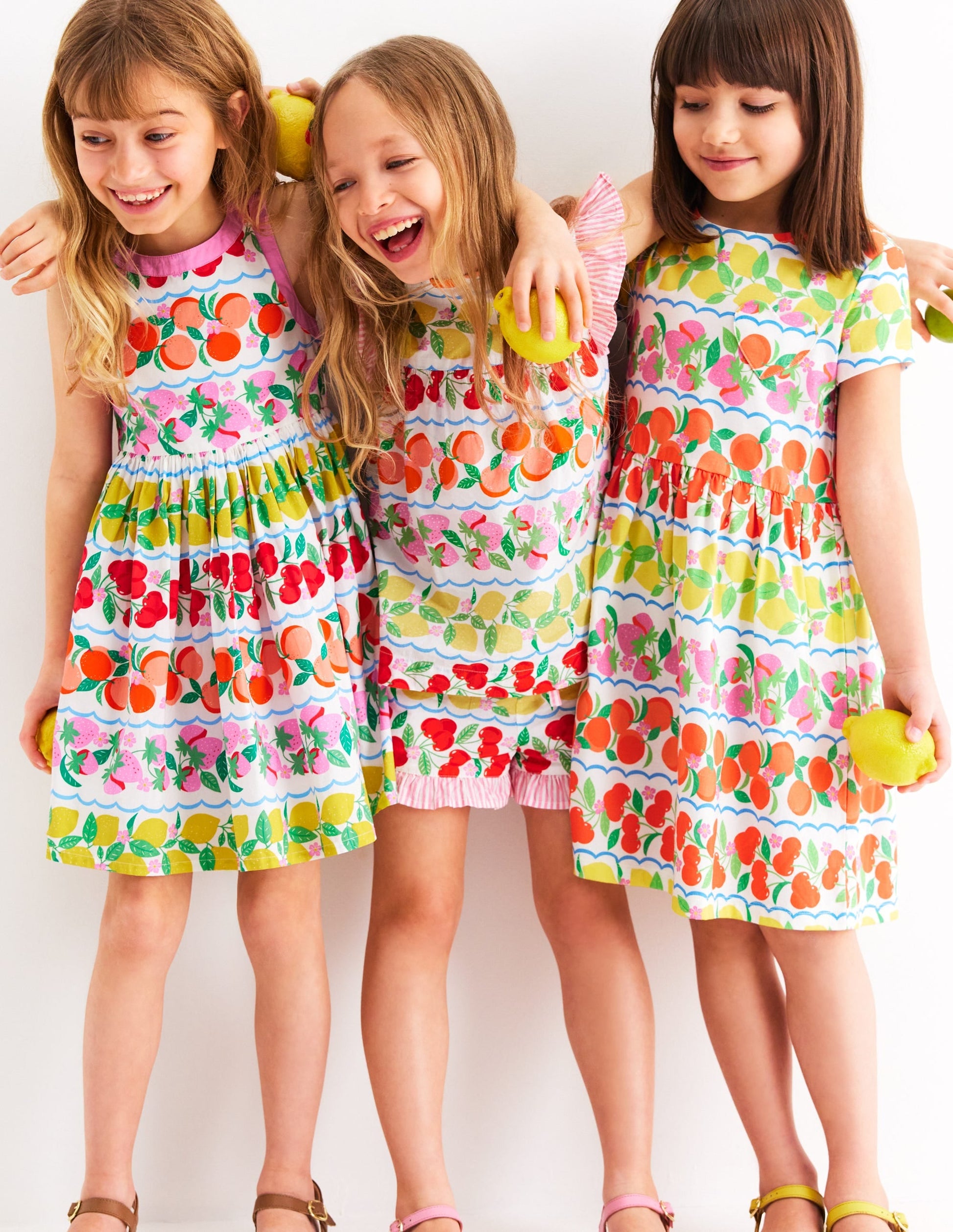 Heart Pocket Fun Jersey Dress-Rainbow Fruit Stripe-4