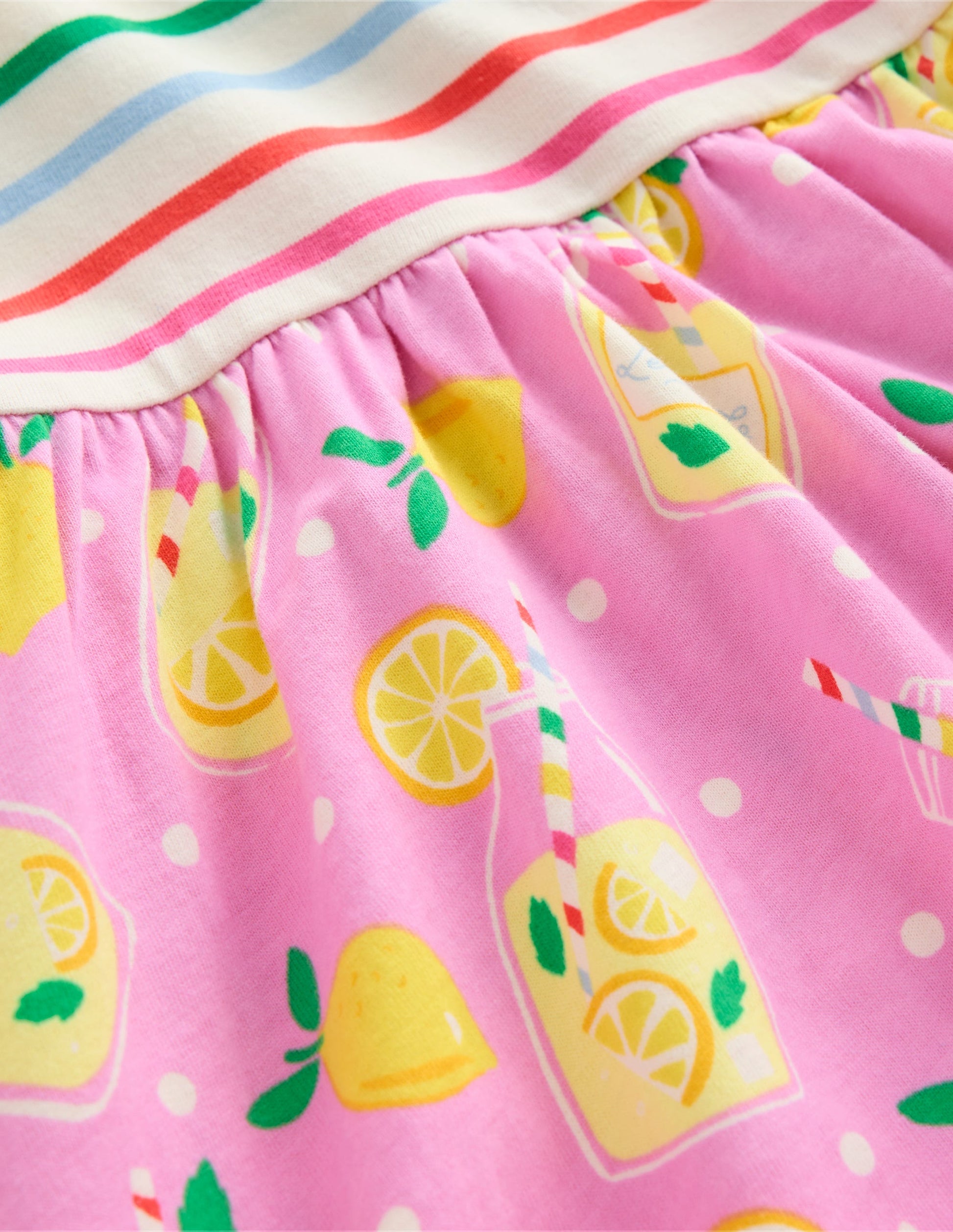 Frill Sleeve Jersey Dress-Chalk Pink Lemonade-4