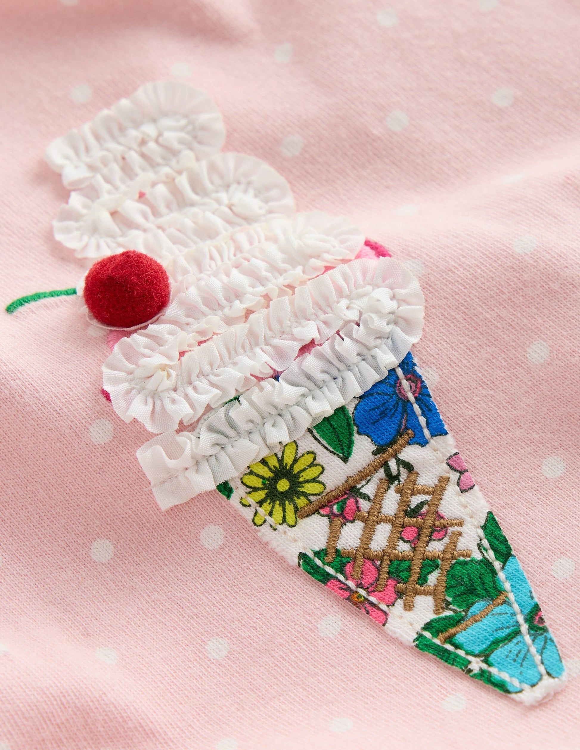 Jersey Applique Dress-Chalk Pink Ice Creams-3