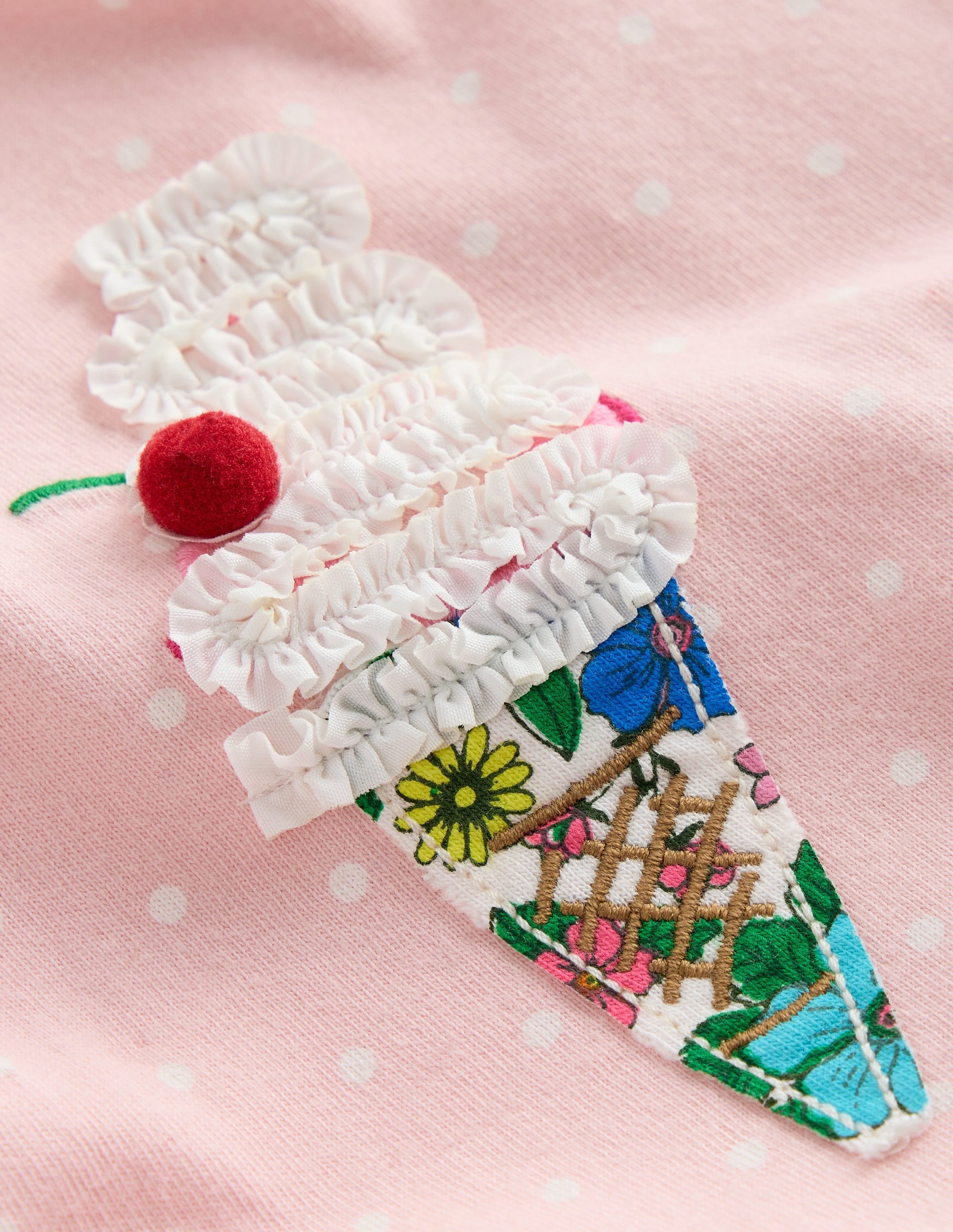 Jersey Applique Dress-Chalk Pink Ice Creams - Image 3