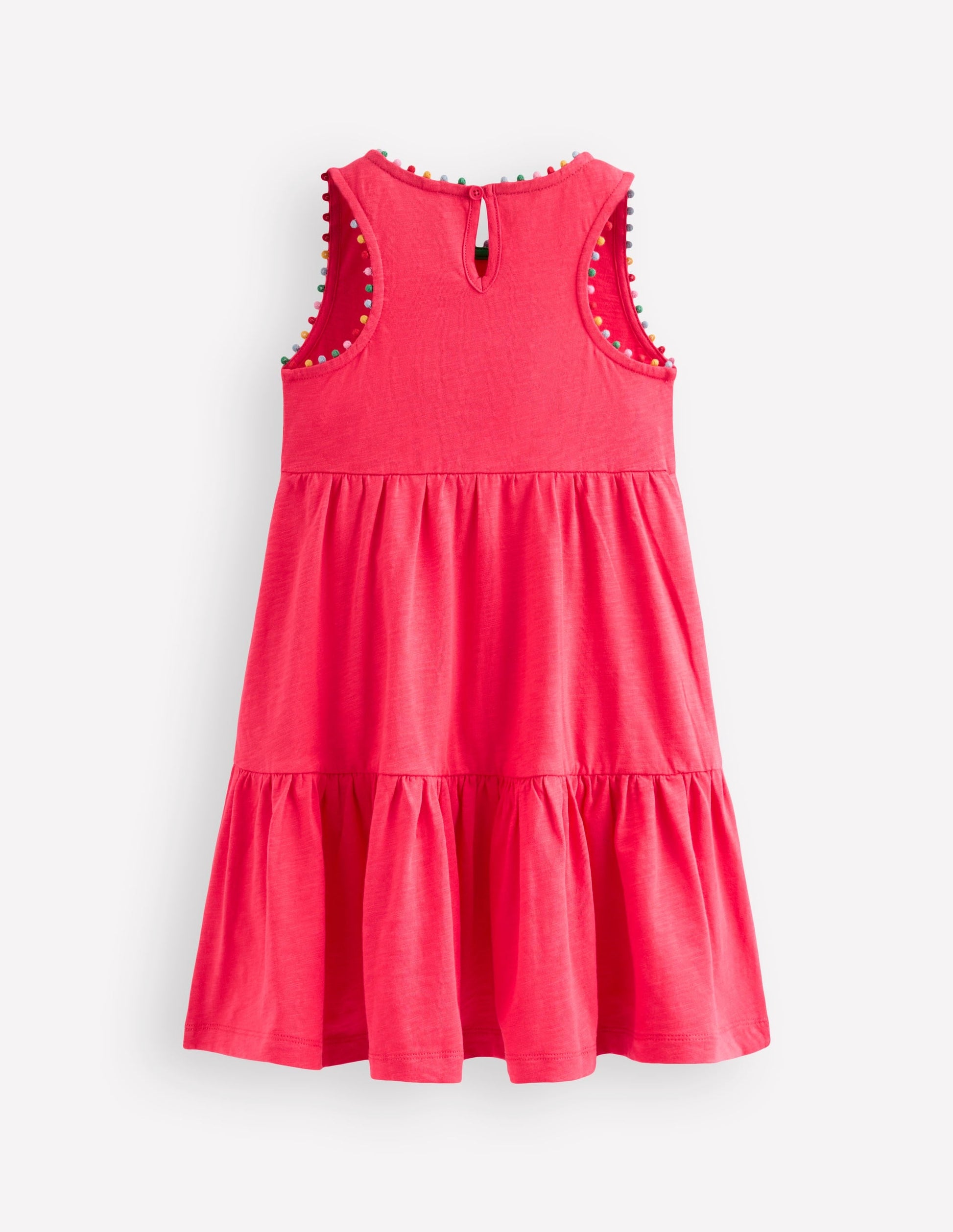 Ali Pom Trim Jersey Dress-Fandango Pink-3