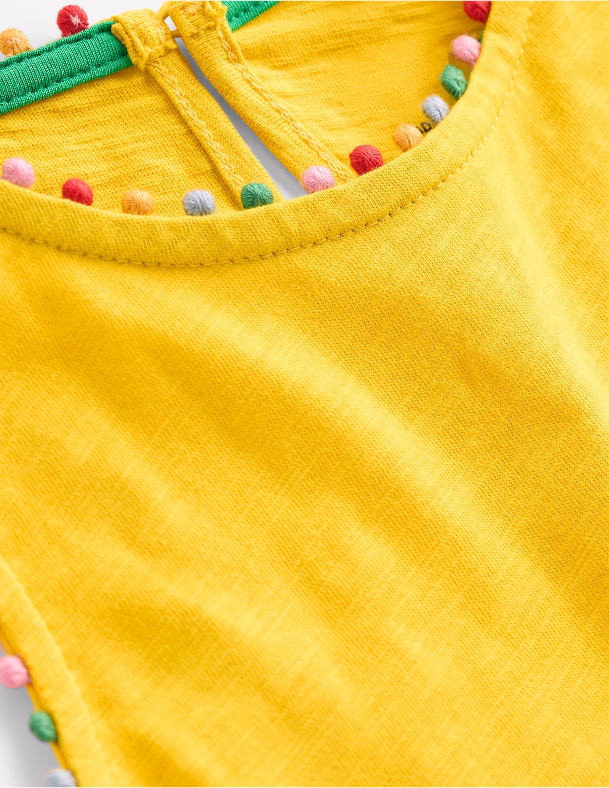 Ali Pom Trim Jersey Dress-Pineapple Yellow - Image 3