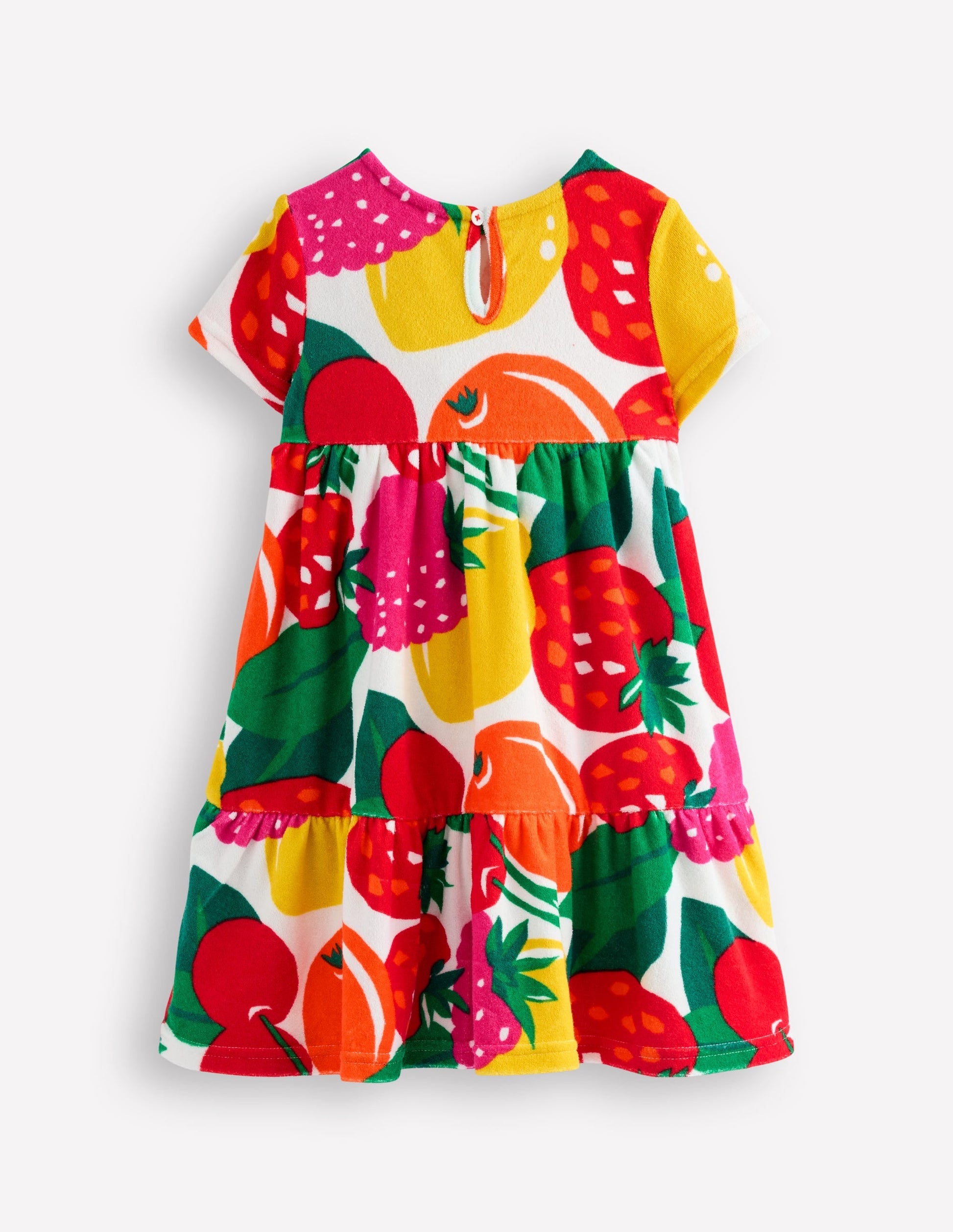 Tiered Towelling Dress-Multi Giant Fruit-3