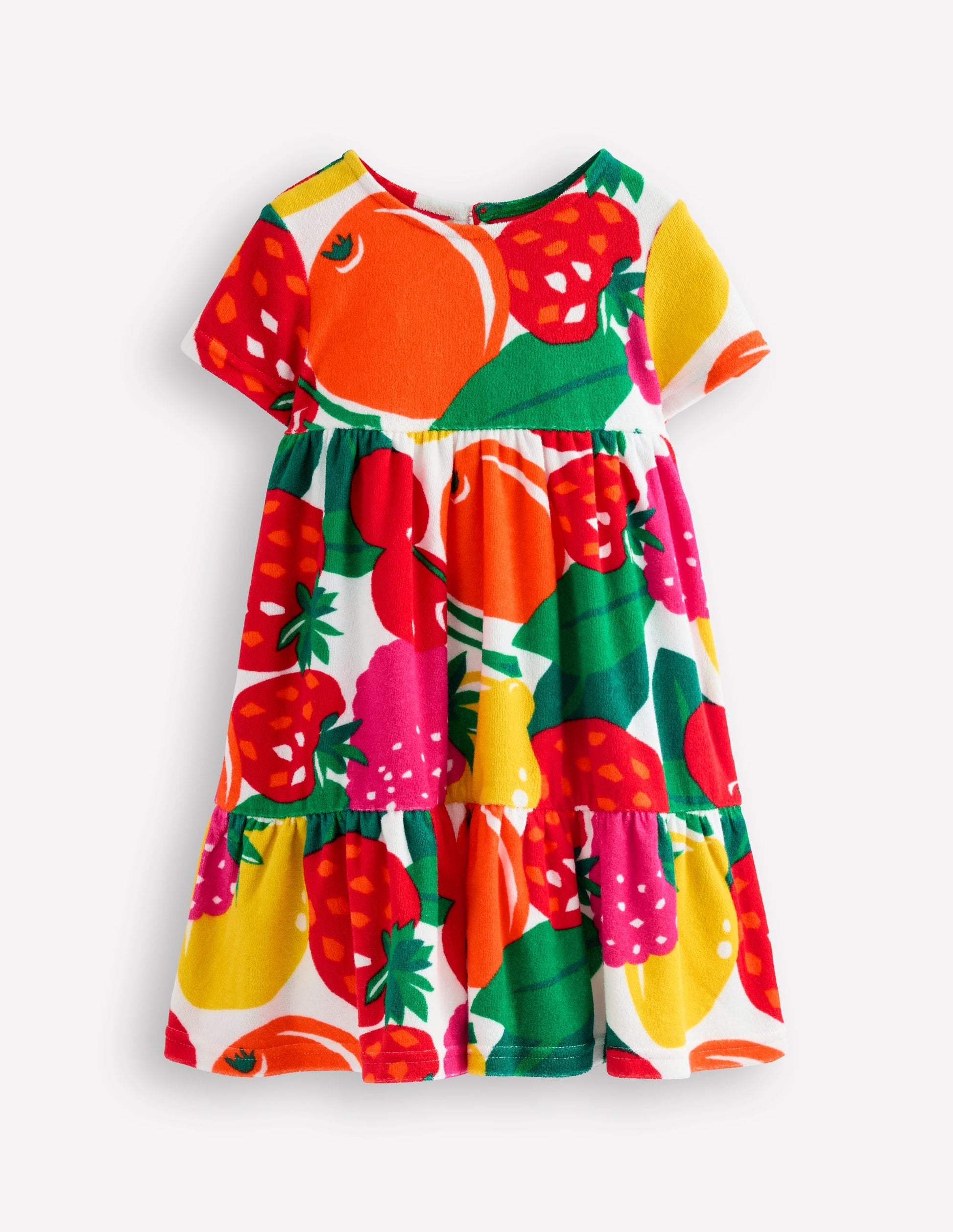 Tiered Towelling Dress-Multi Giant Fruit-2