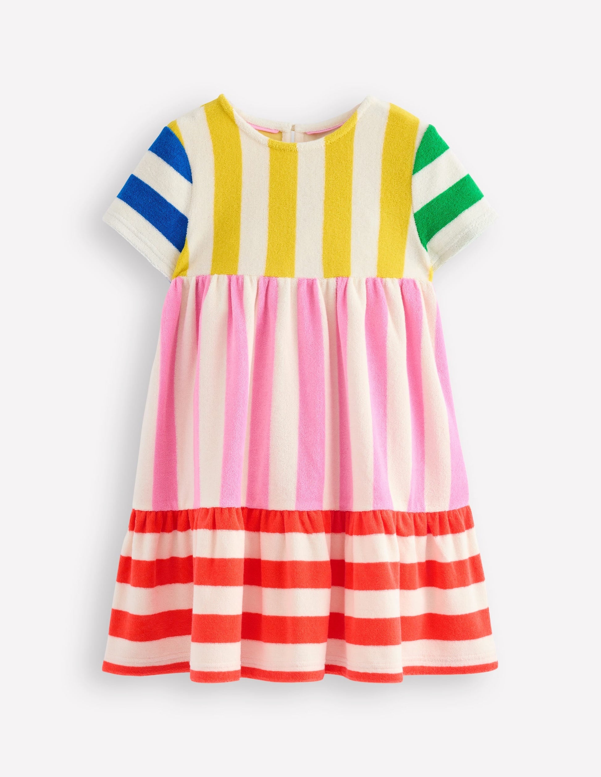 Tiered Towelling Dress-Hotchpotch Multi Stripe-2