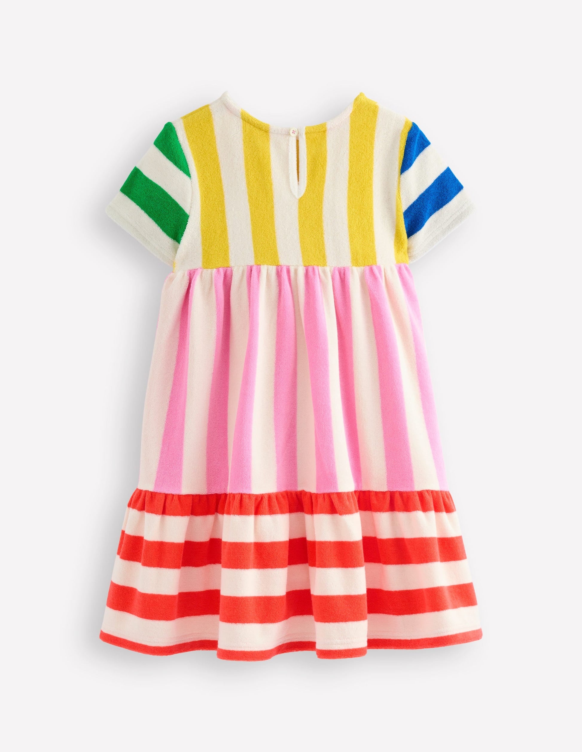 Tiered Towelling Dress-Hotchpotch Multi Stripe-3