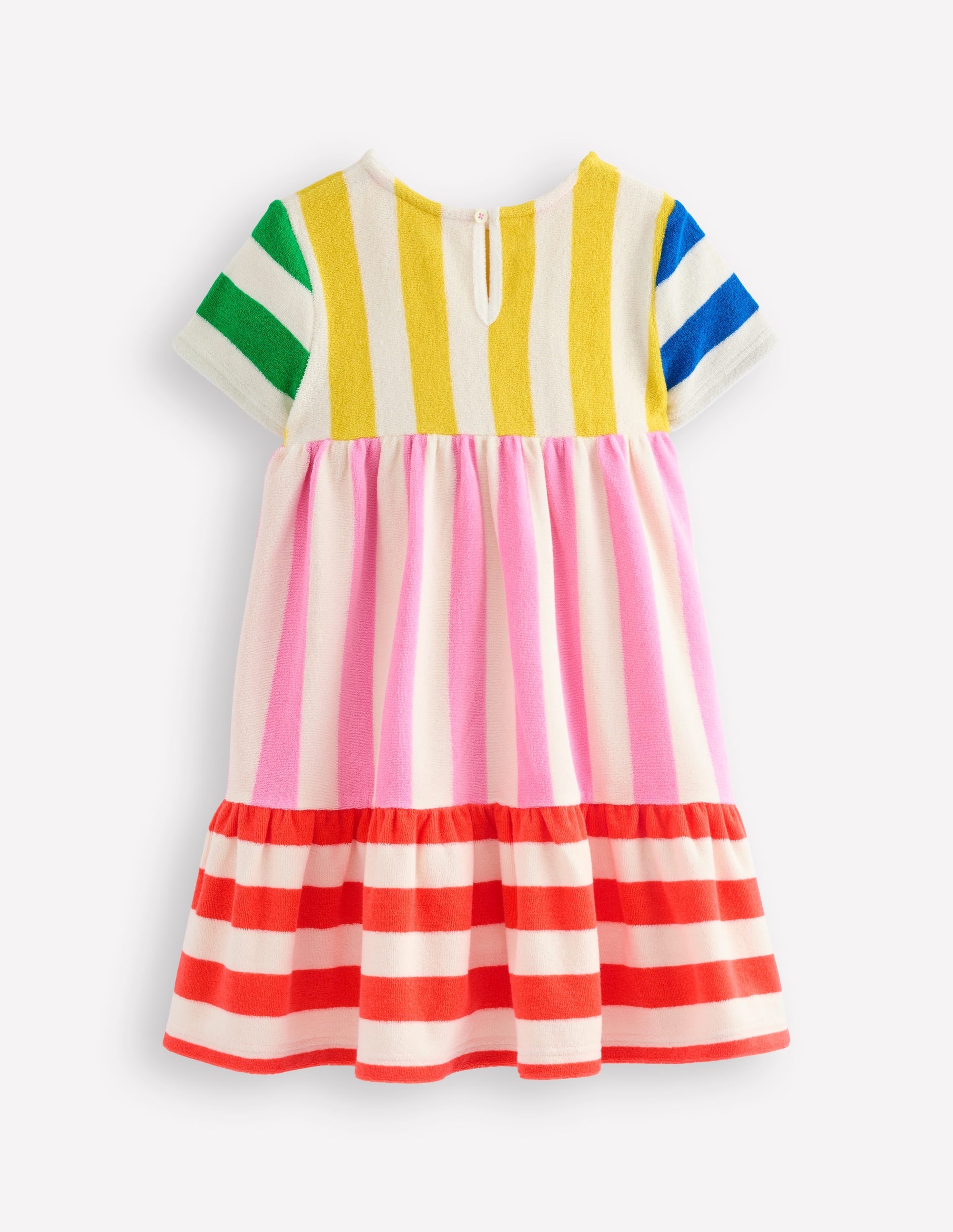 Tiered Towelling Dress-Hotchpotch Multi Stripe - Image 3
