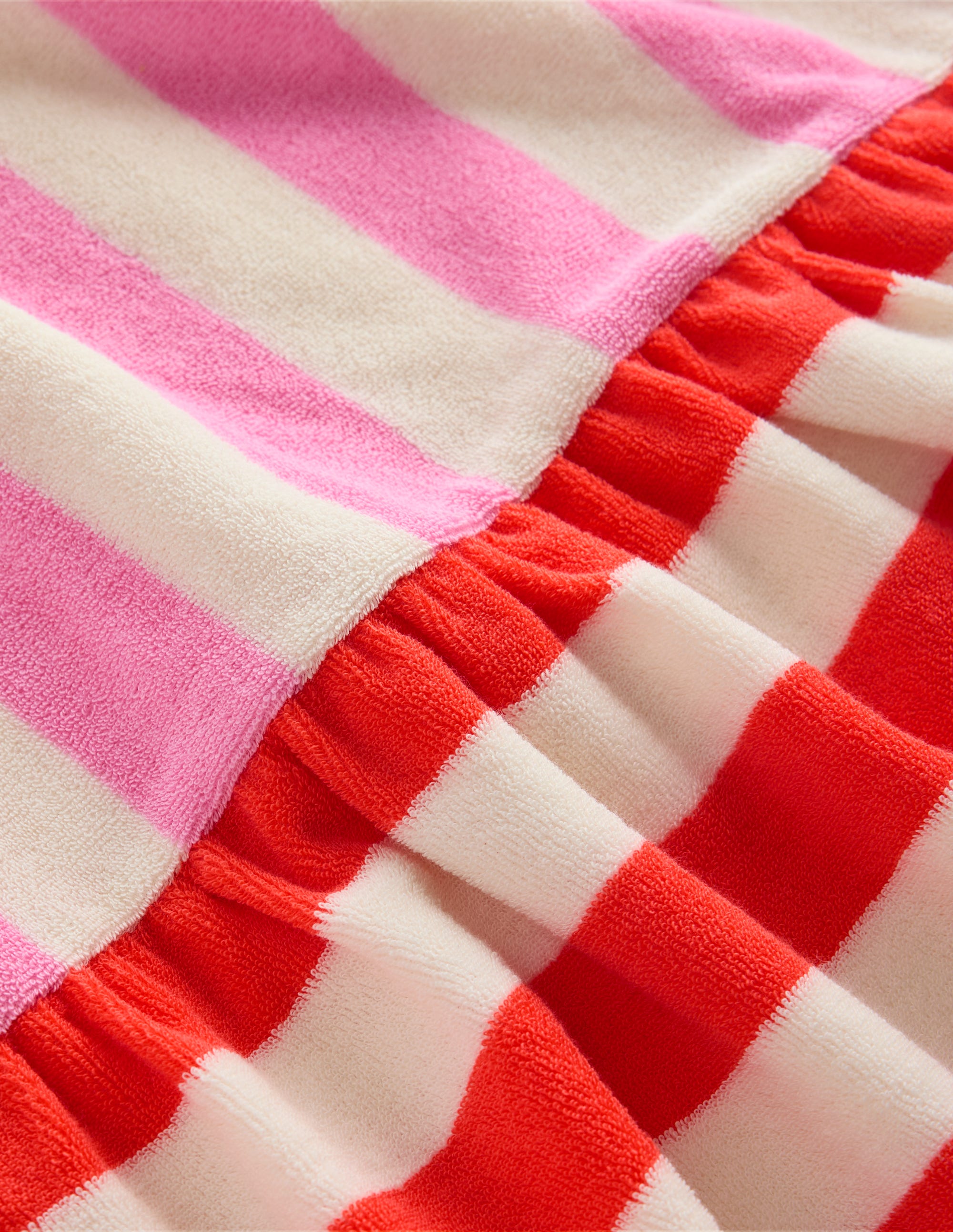 Tiered Towelling Dress-Hotchpotch Multi Stripe - Image 4