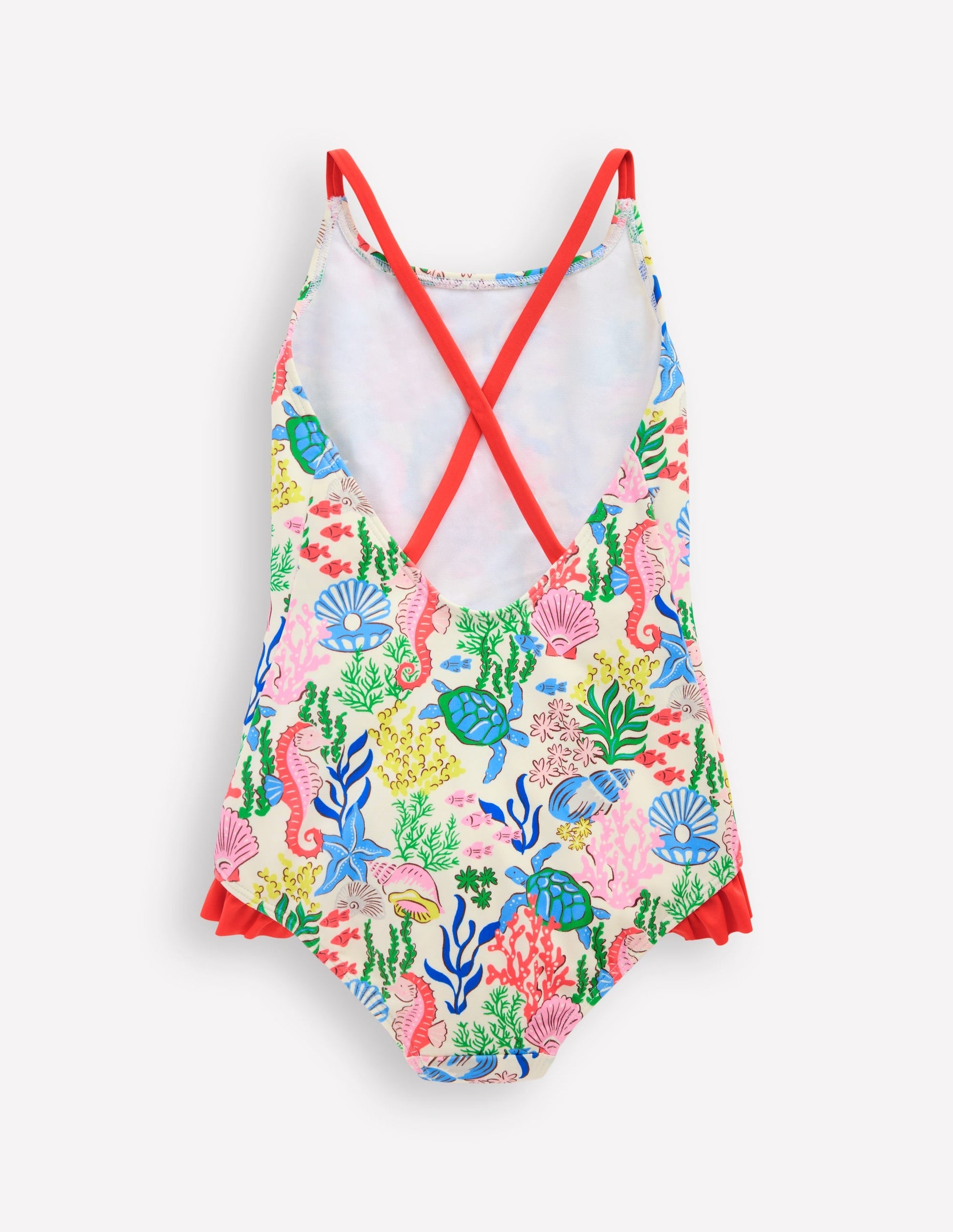 Pretty Cross-Back Swimsuit-Multi Coral Cove-2