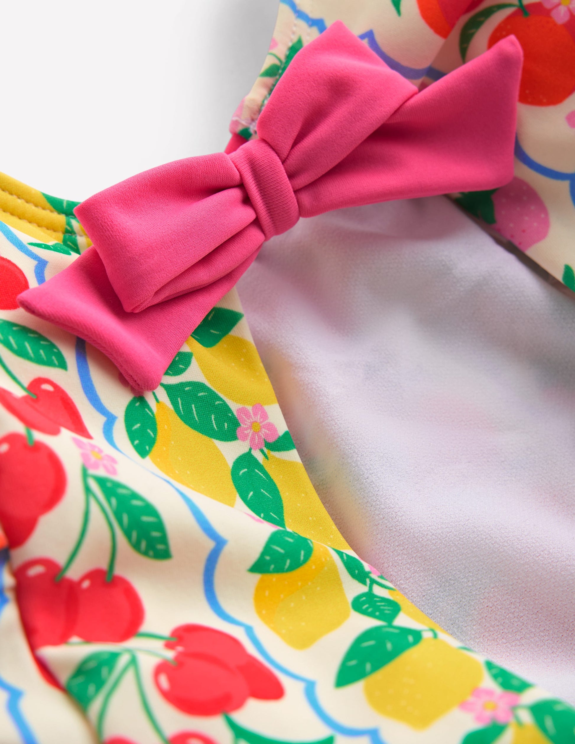 Sandy Puff Sleeve Swimsuit-Rainbow Fruit Stripe-3