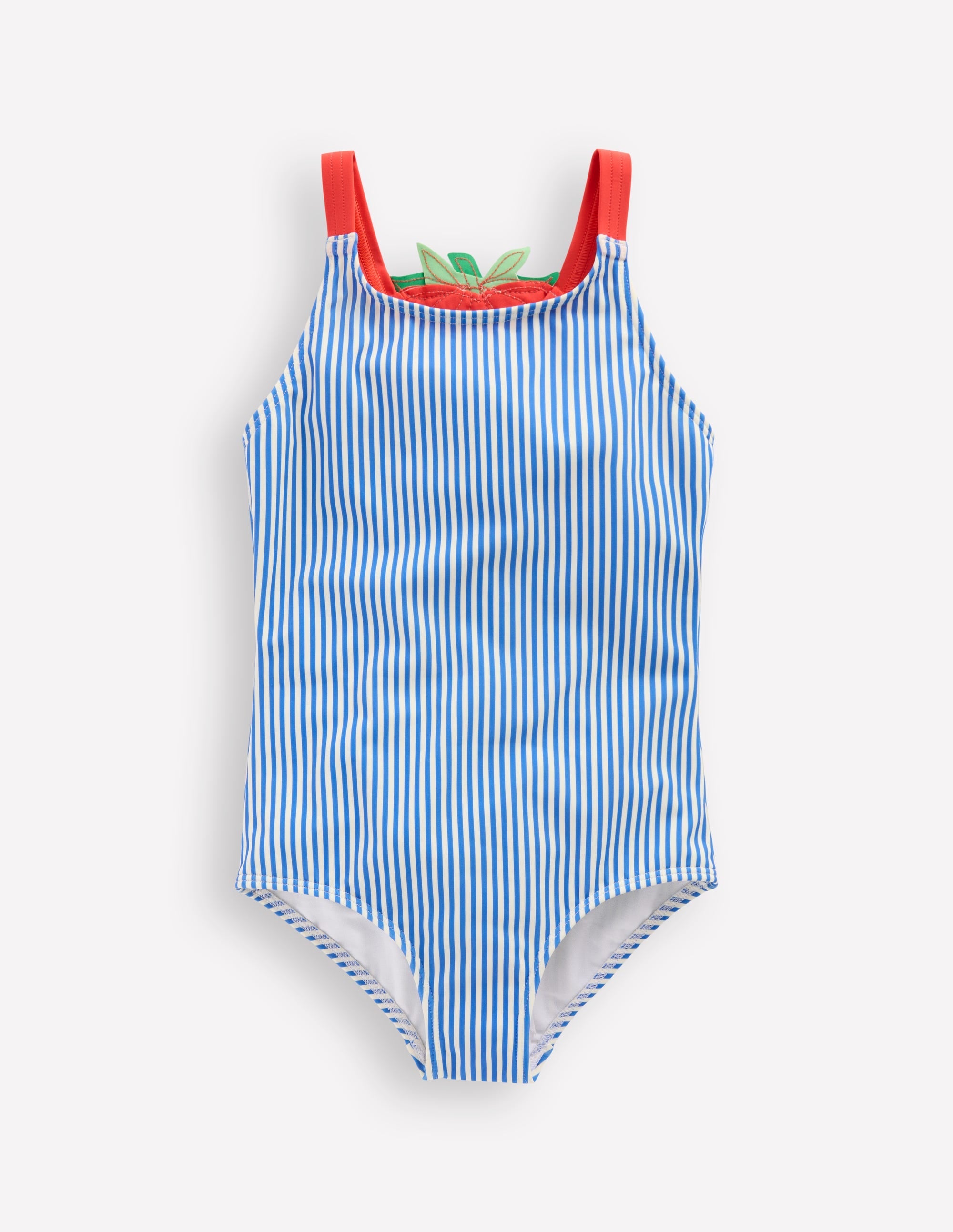 Applique Back Swimsuit-Blue Strawberry - Image 2