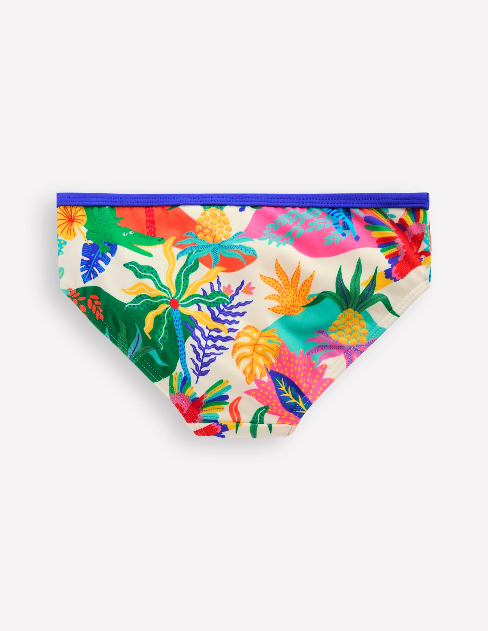 Patterned Bikini Bottoms-Soft Ivory Multi Jungle-2