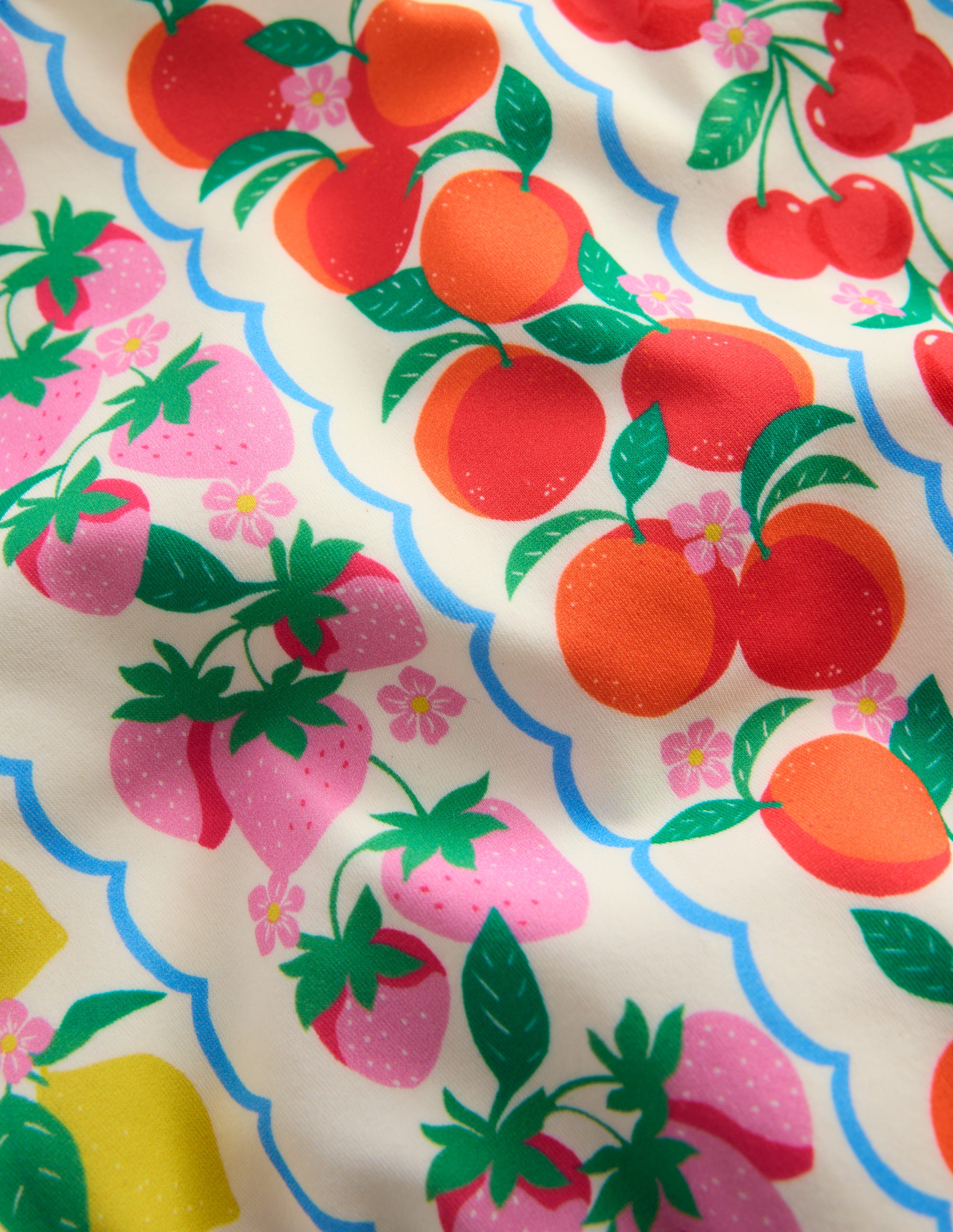 Sandy Puff Sleeve Bikini-Rainbow Fruit Stripe - Image 4
