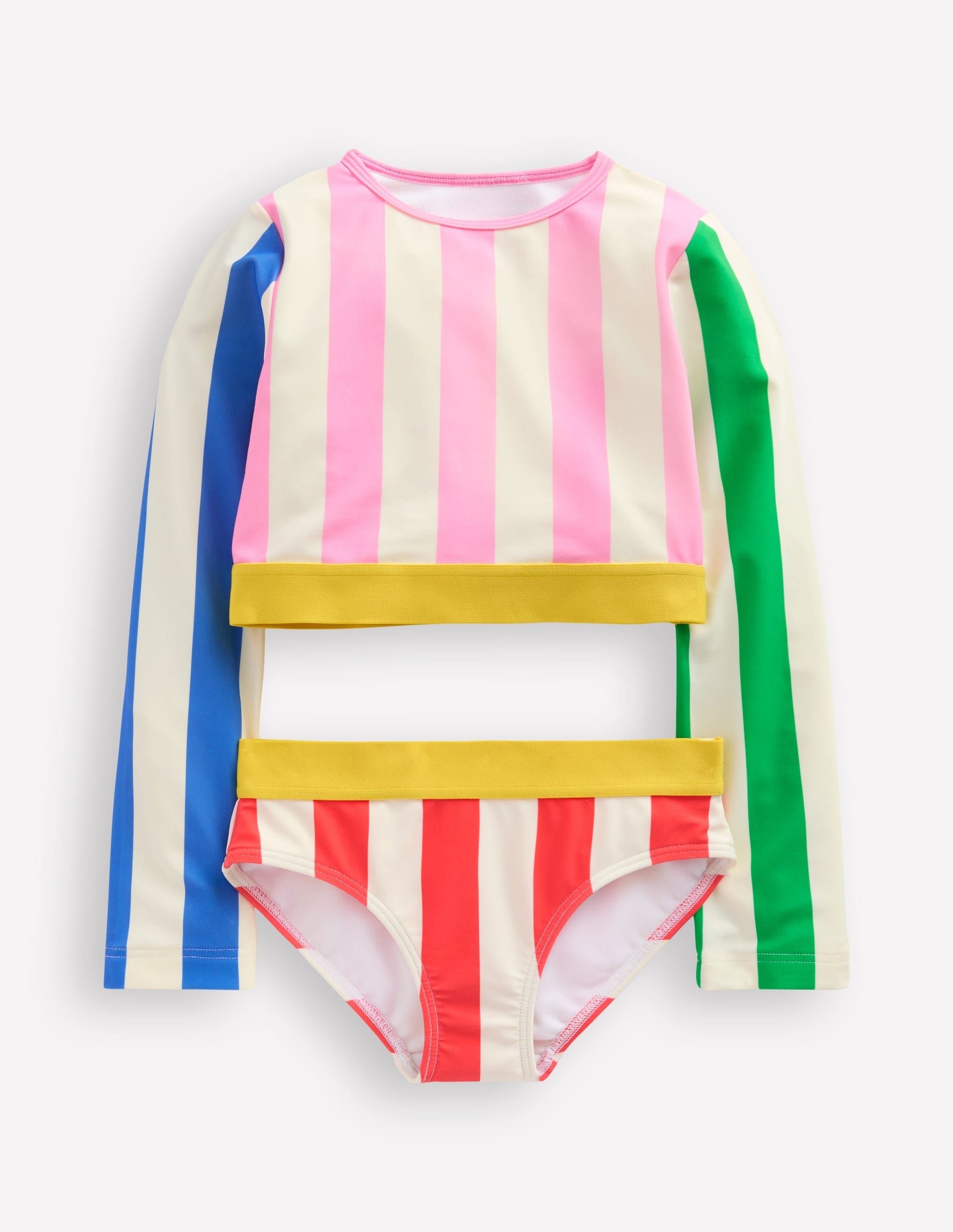 Cropped Rash Vest Set-Hotchpotch Stripe-2
