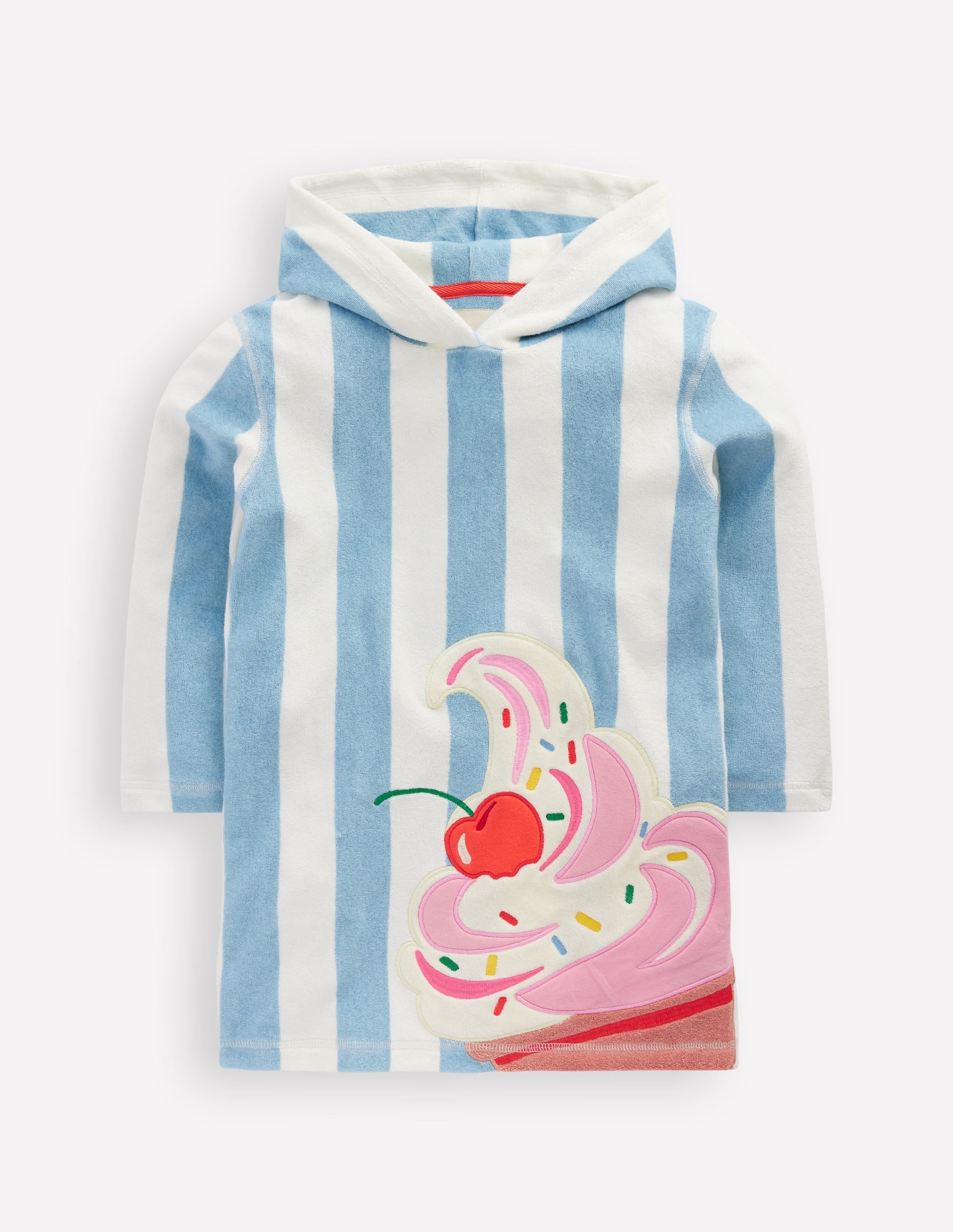 Mara Towelling Throw-On-Blue Ice Cream Stripe - Image 2