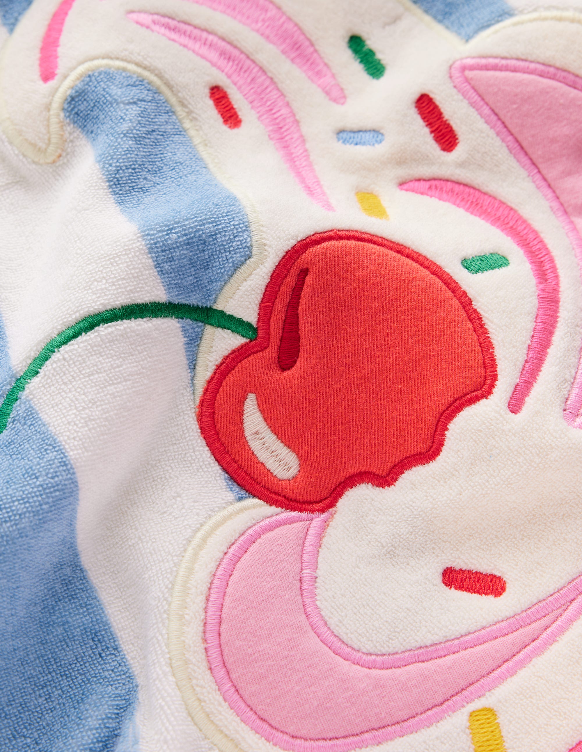 Mara Towelling Throw-On-Blue Ice Cream Stripe - Image 4