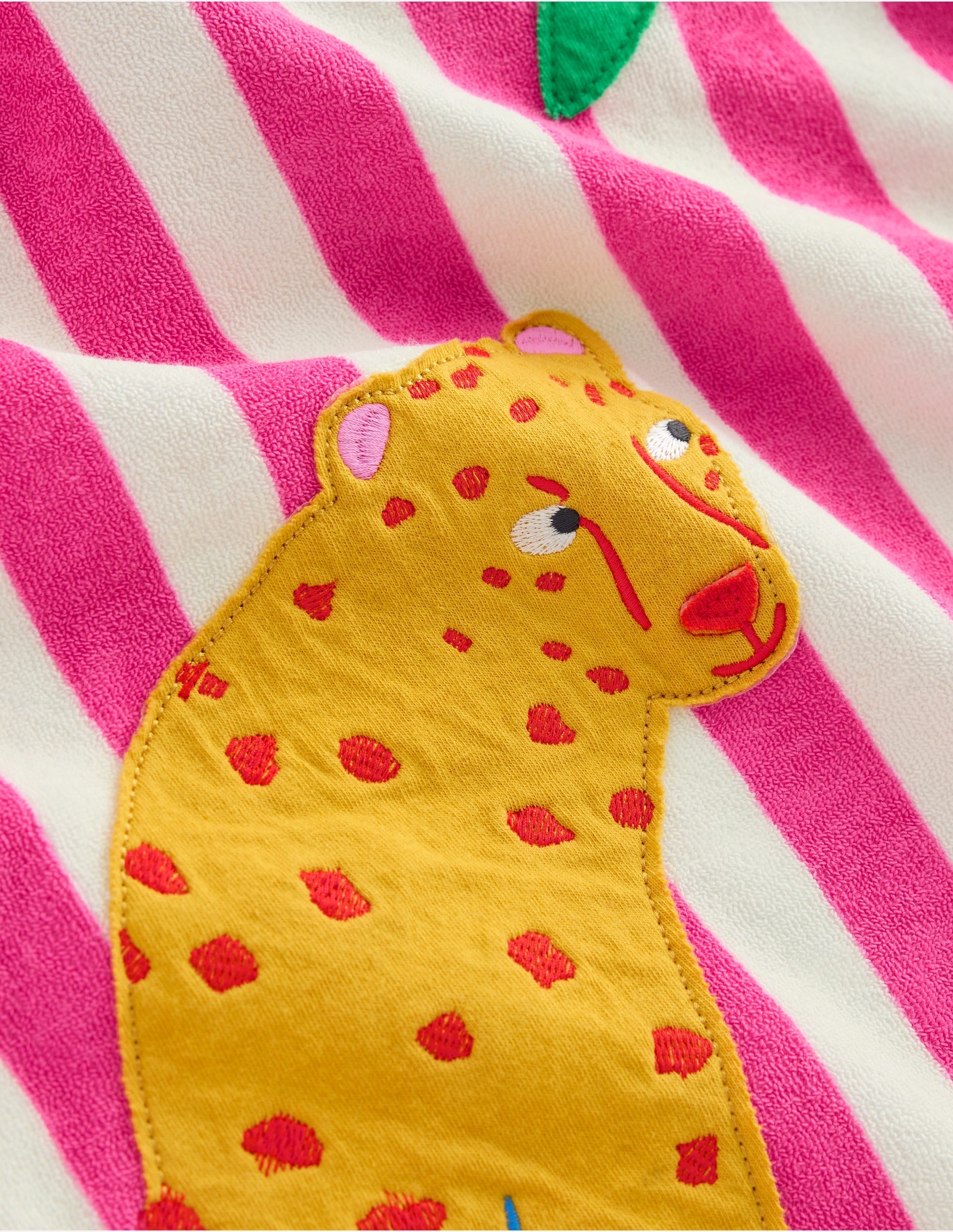 Mara Towelling Throw-On-Sorbet Pink Palm Tree Stripe - Image 3