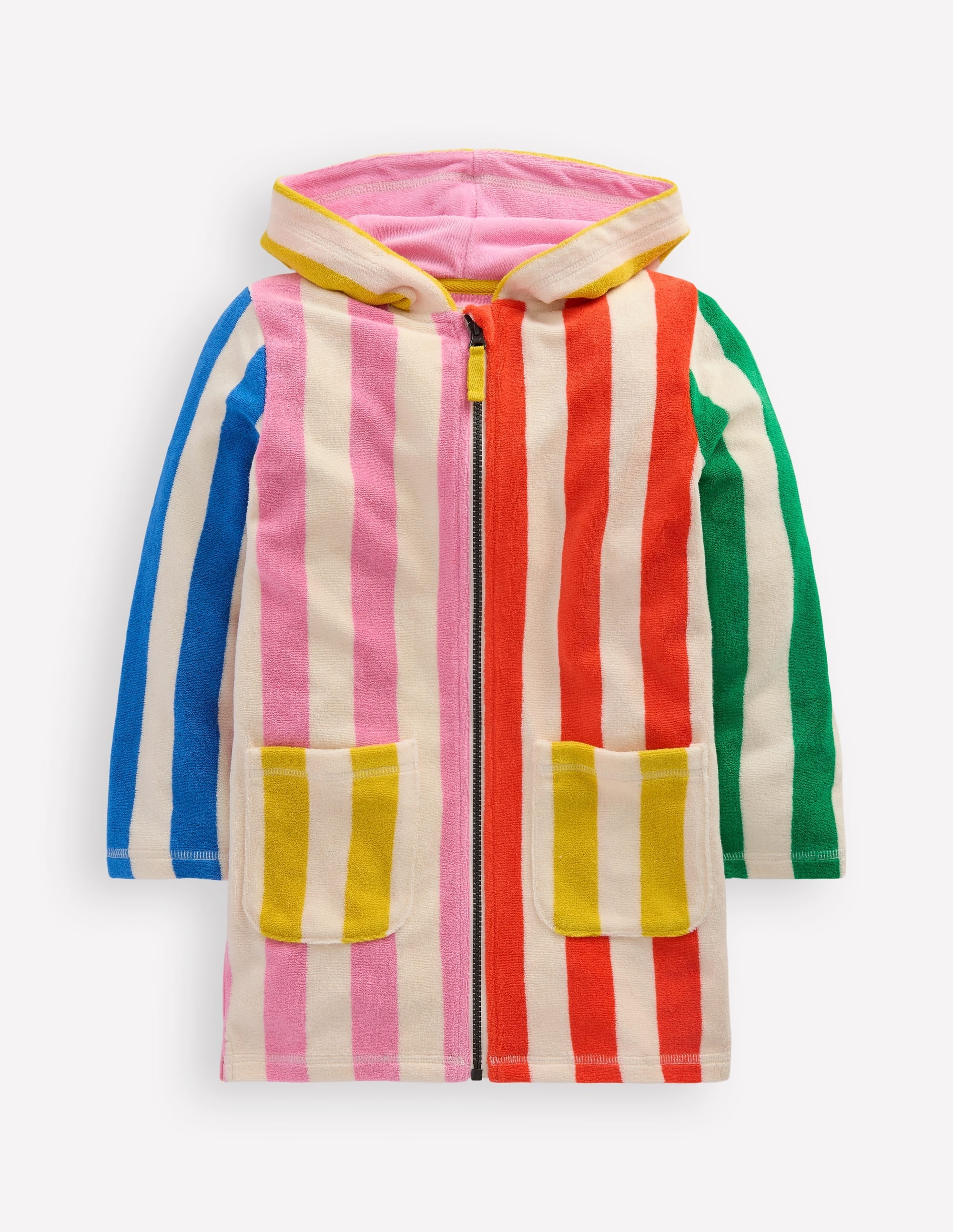 Romie Towelling Zip Throw-On-Hotchpotch Stripe - Image 1