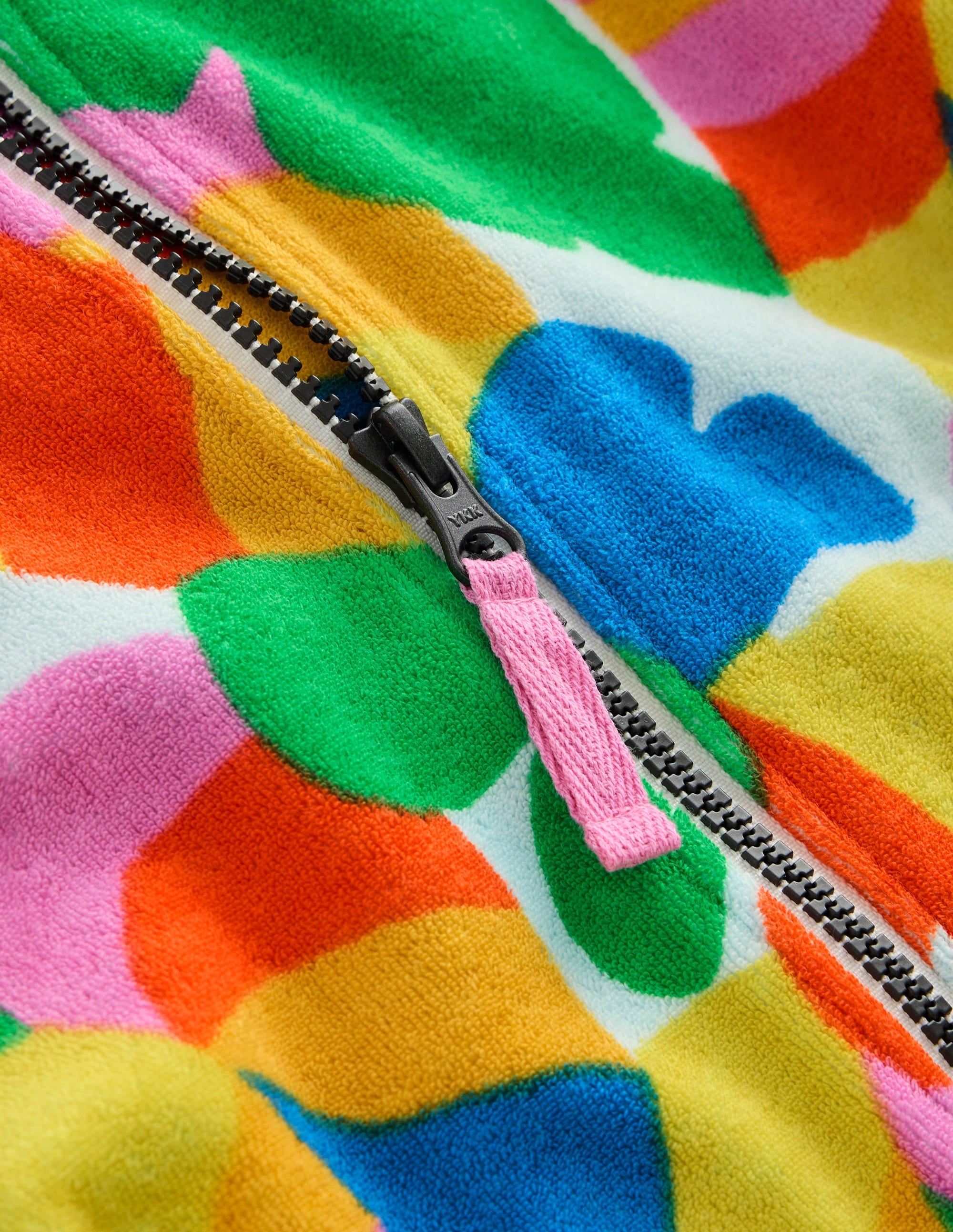 Romie Towelling Zip Throw-On-Multi Abstract Palm - Image 3