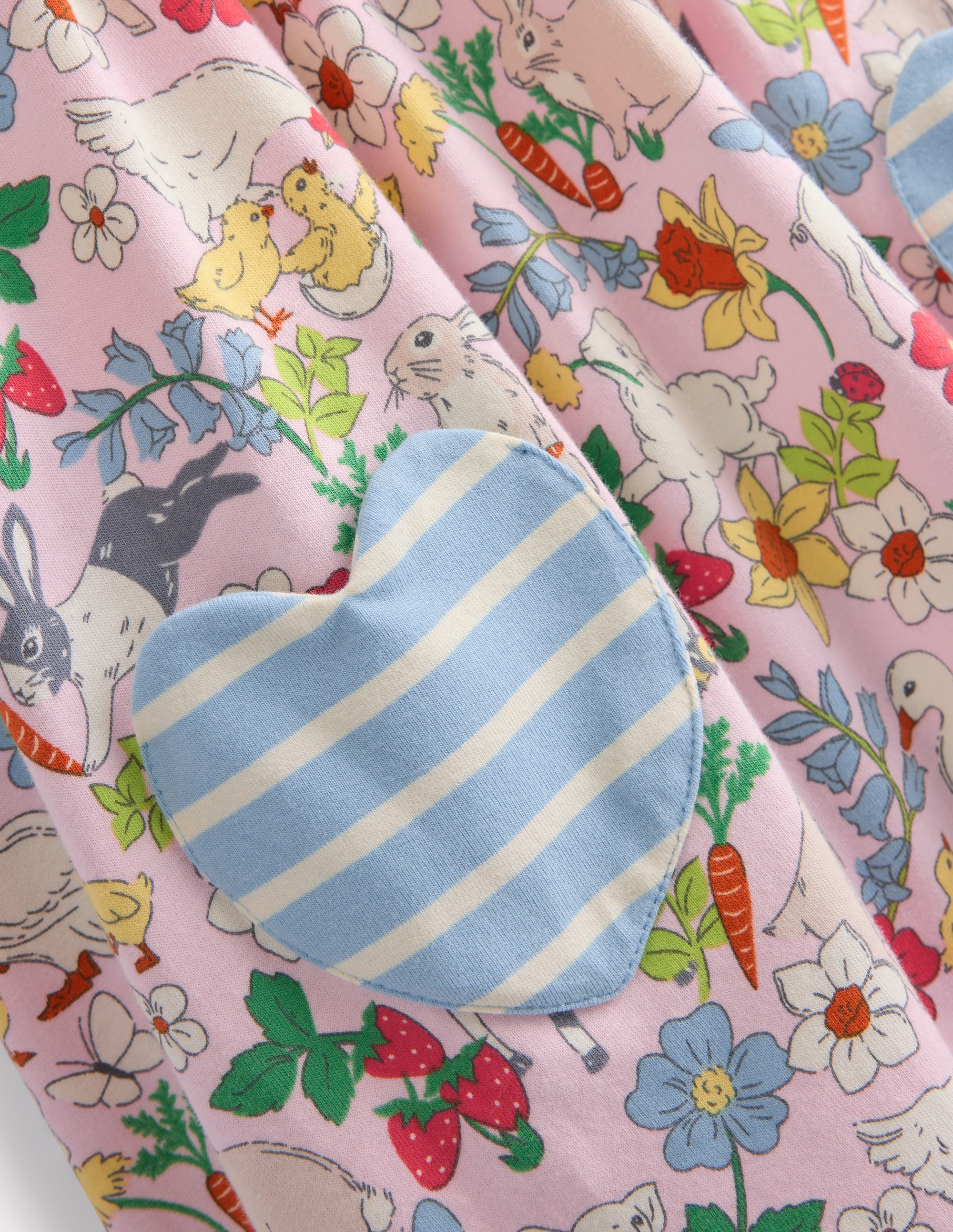 Short-sleeved print tunic set-French Pink Spring Meadow - Image 3