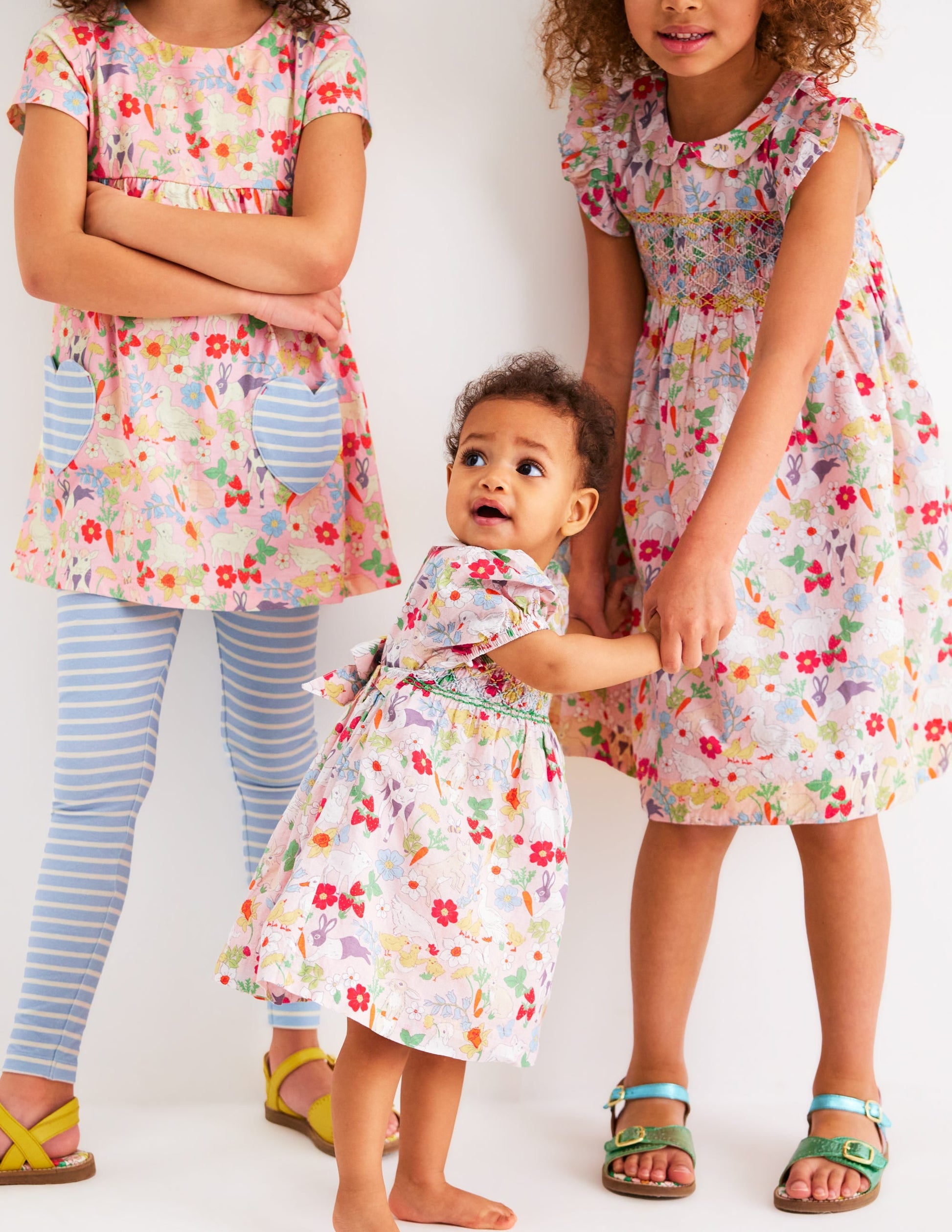 Short-sleeved print tunic set-French Pink Spring Meadow-4