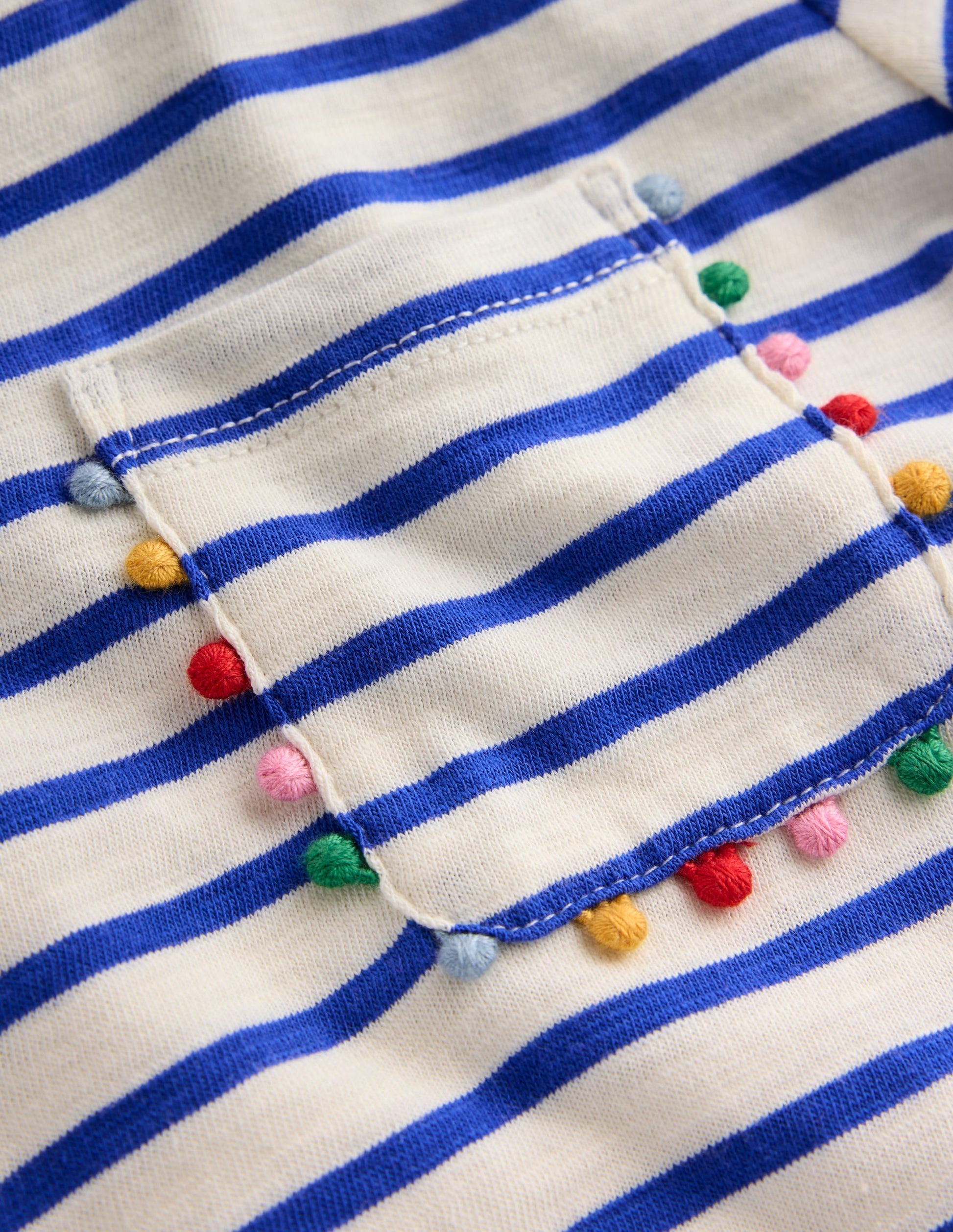 Dropped Waist Pom Tunic-Orion Blue/ Ivory-3