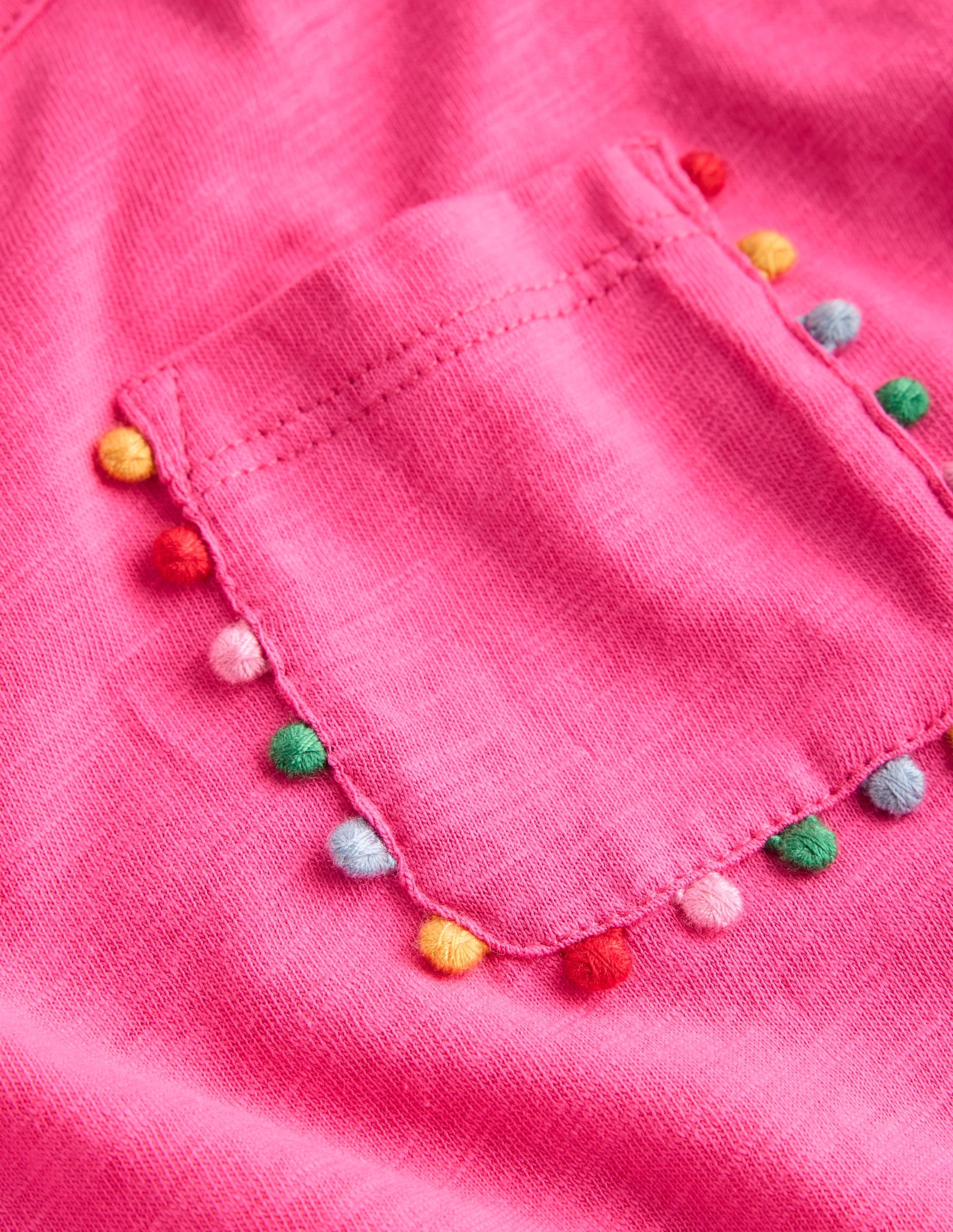 Dropped Waist Pom Tunic-Flamingo Pink-3