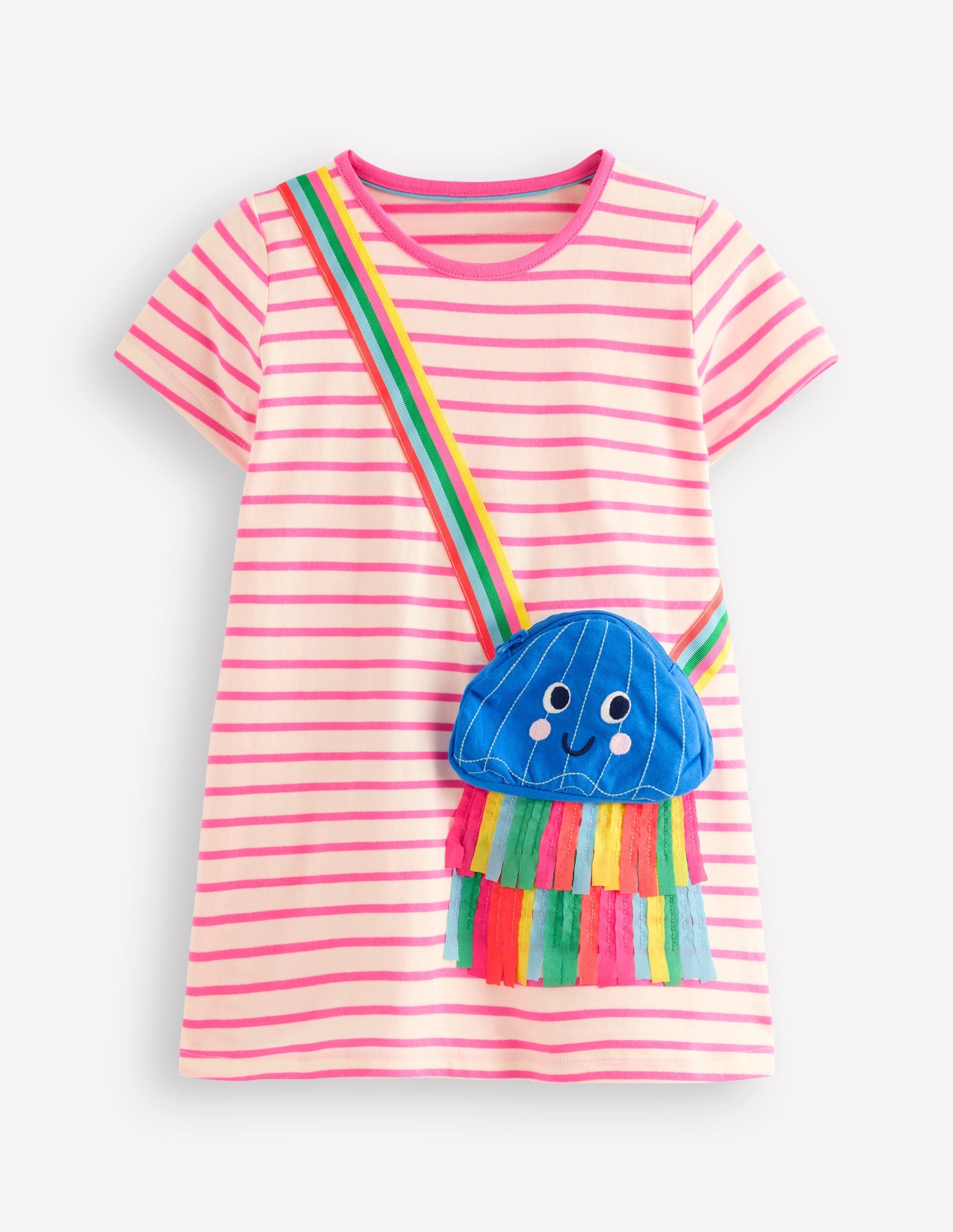 Short Sleeve Applique Tunic-Rose Pink Jellyfish - Image 1