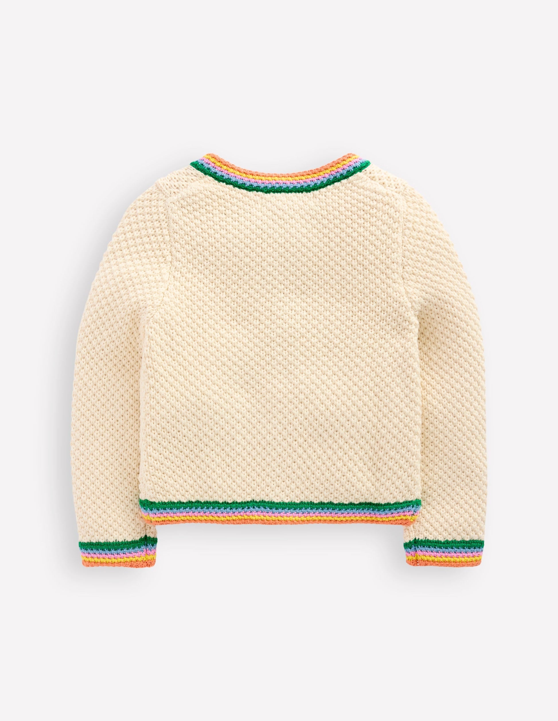 Libby Cotton Knitted Jacket-Ivory Rainbow-2