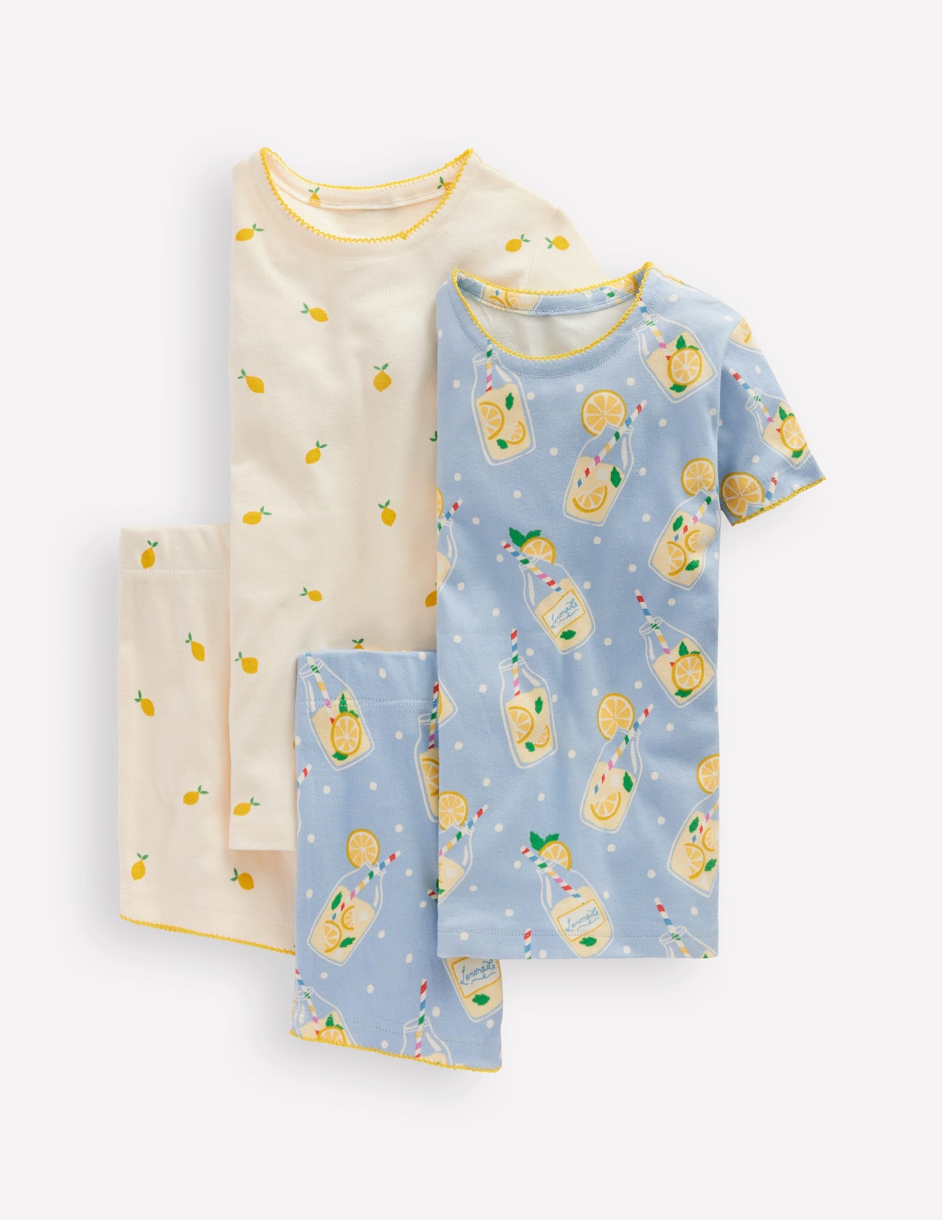 Twin Pack Short Pyjamas-Lemonade Mix-1
