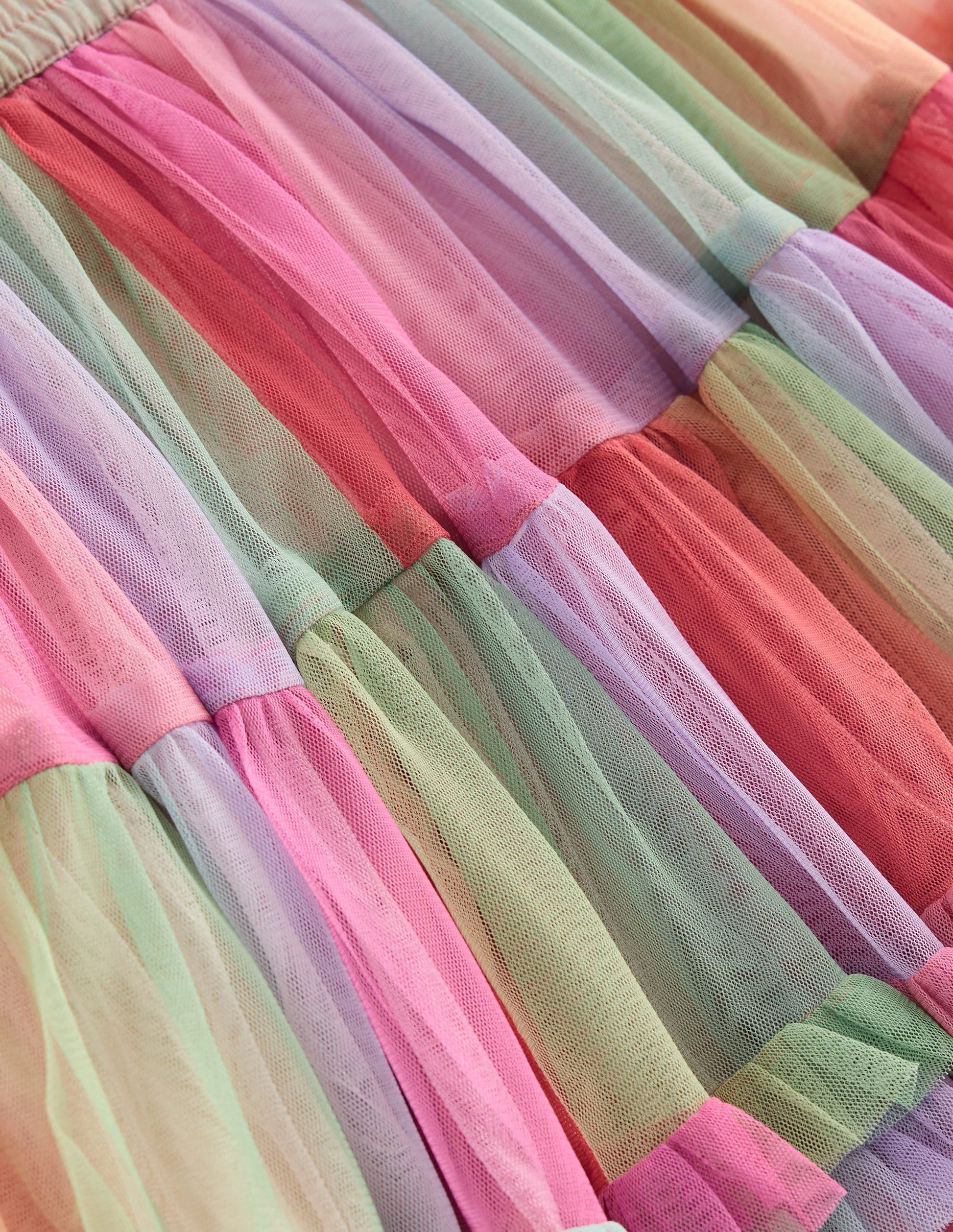 Tulle Ruffle Skirt-Multi-3