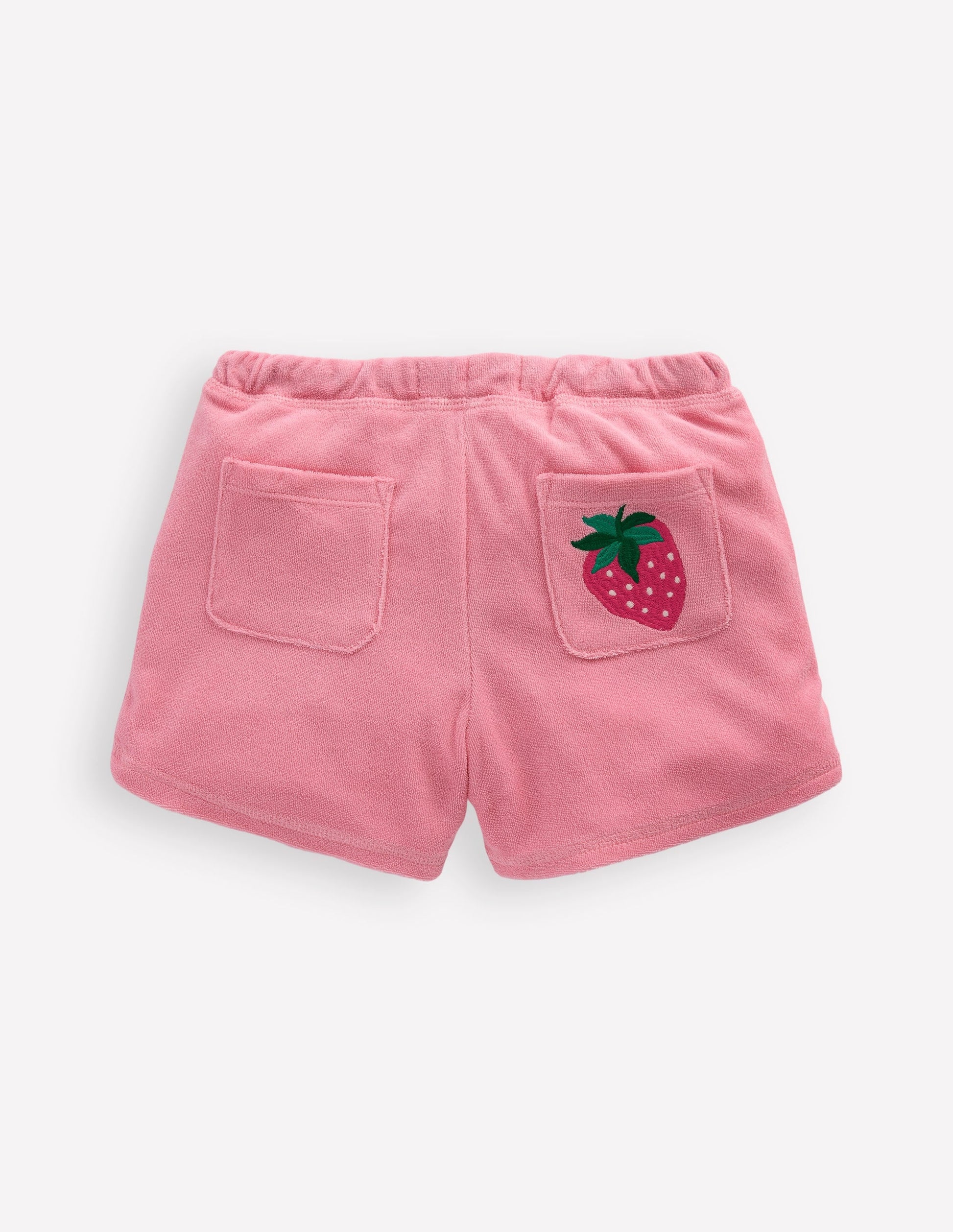 Printed Towelling Short-Chalk Pink Applique Fruit-2