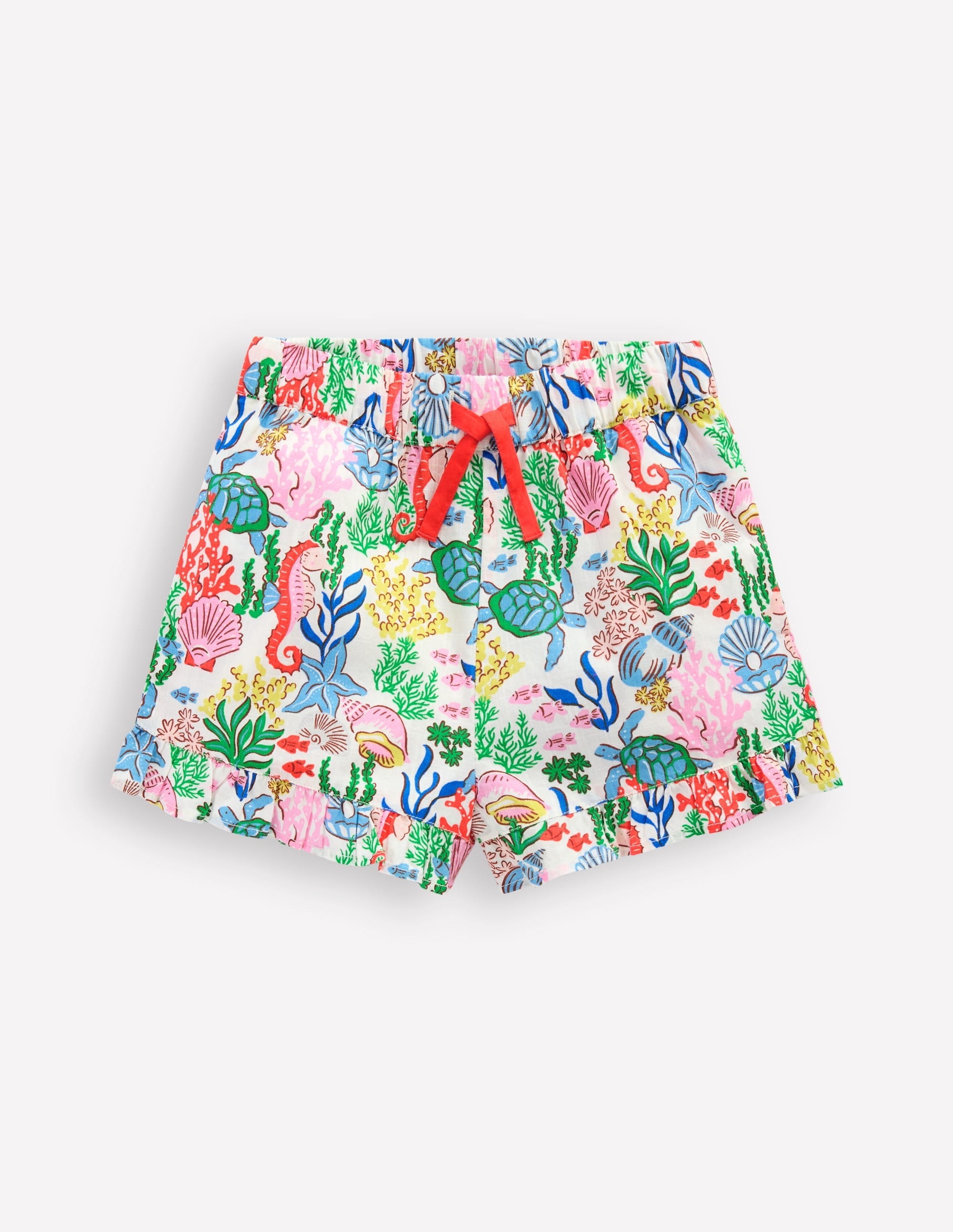Juniper Woven Frill Shorts-Multi Coral Cove - Image 1
