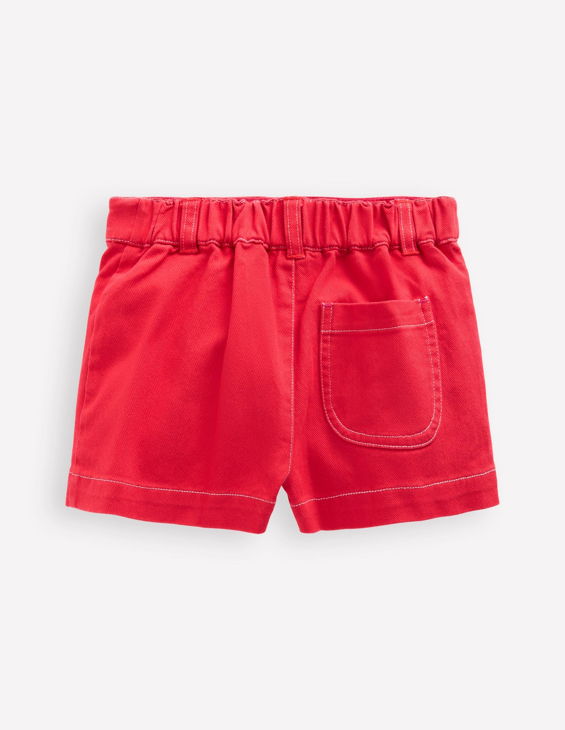 Patch Pocket Shorts-Red-2