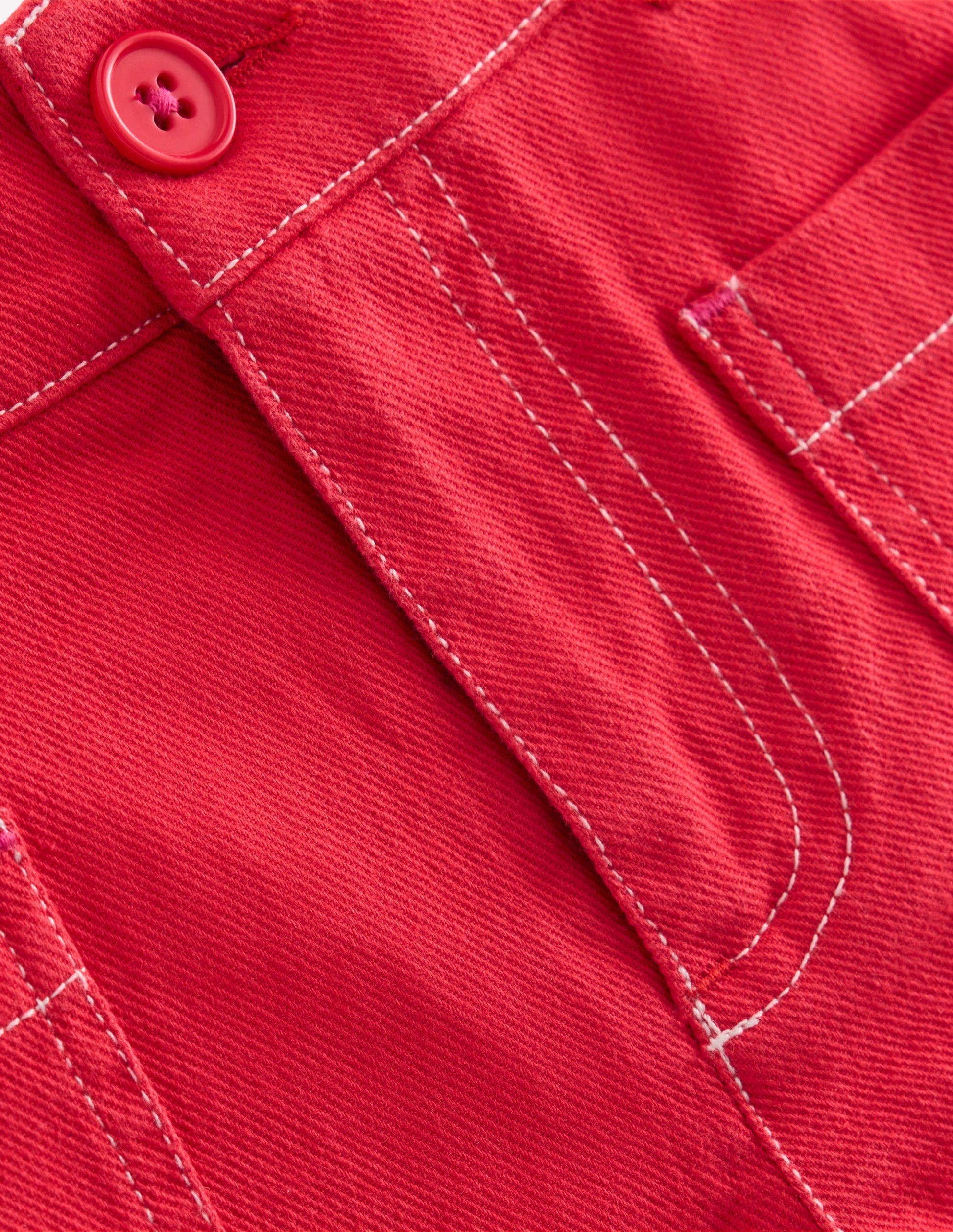 Patch Pocket Shorts-Red-3