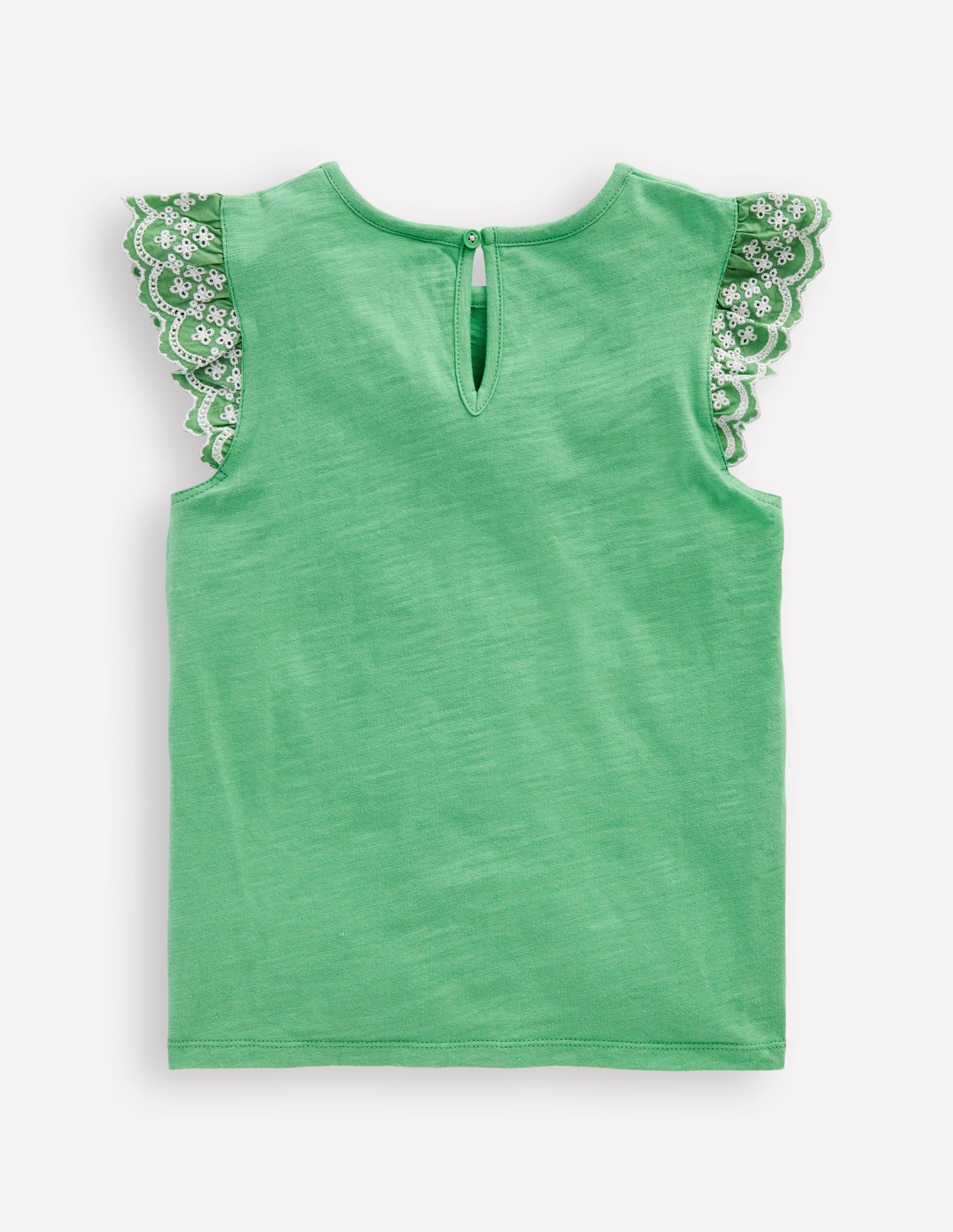 Margaret Broderie Frill Tee-Aloe Green - Image 1