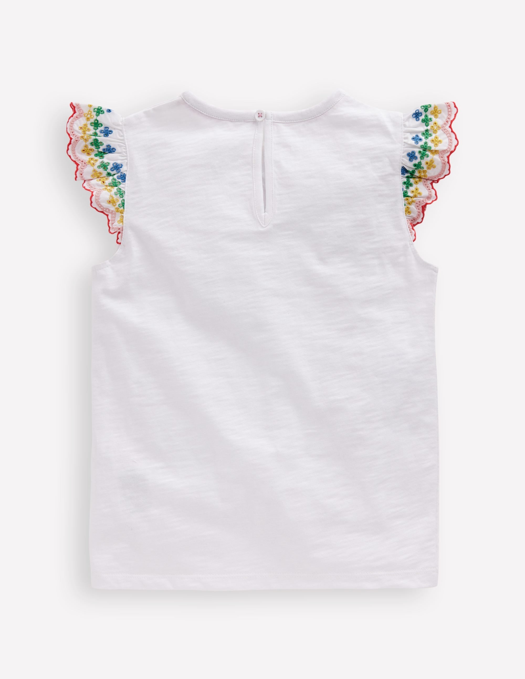 Margaret Broderie Frill Tee-White - Image 3