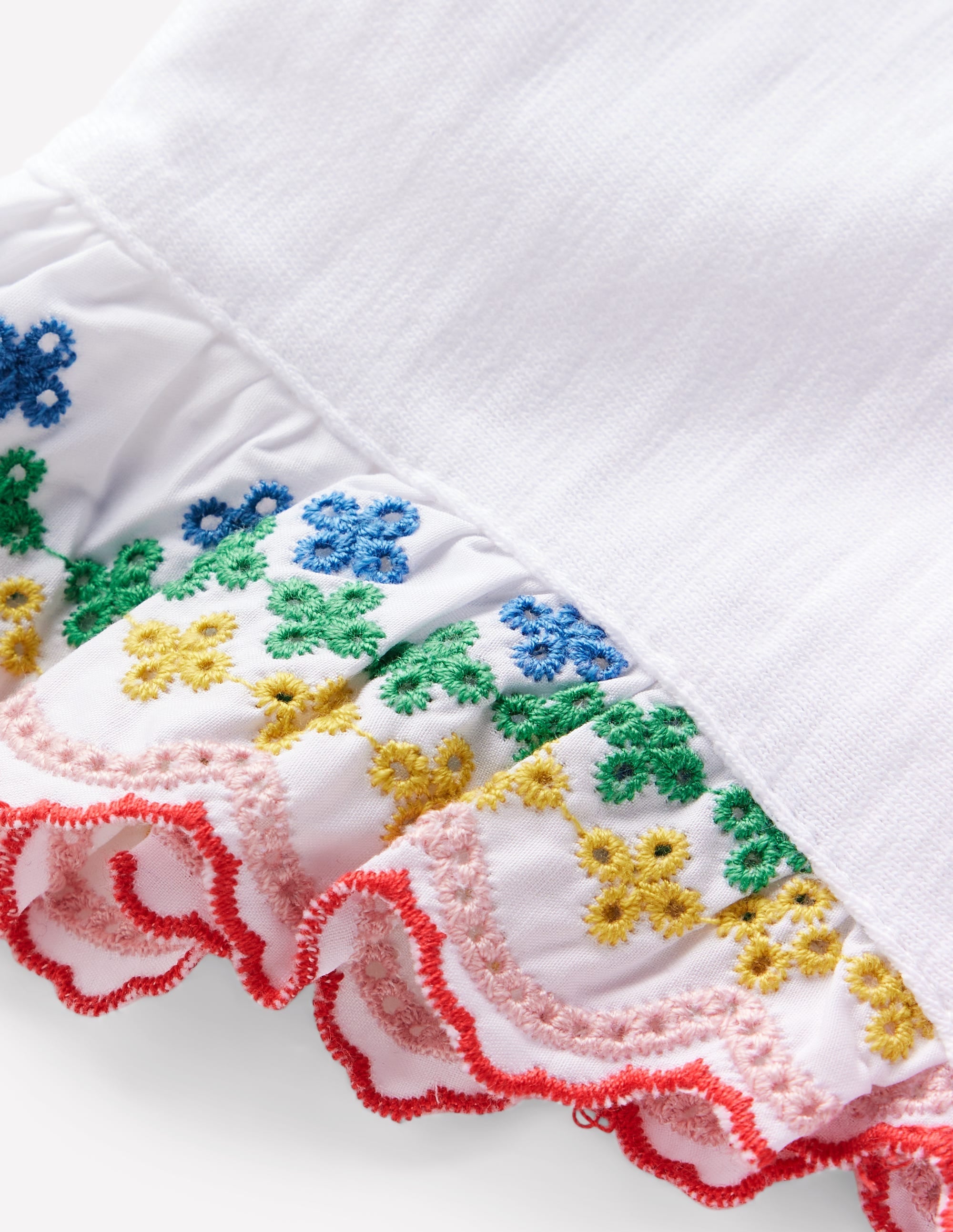 Margaret Broderie Frill Tee-White - Image 4