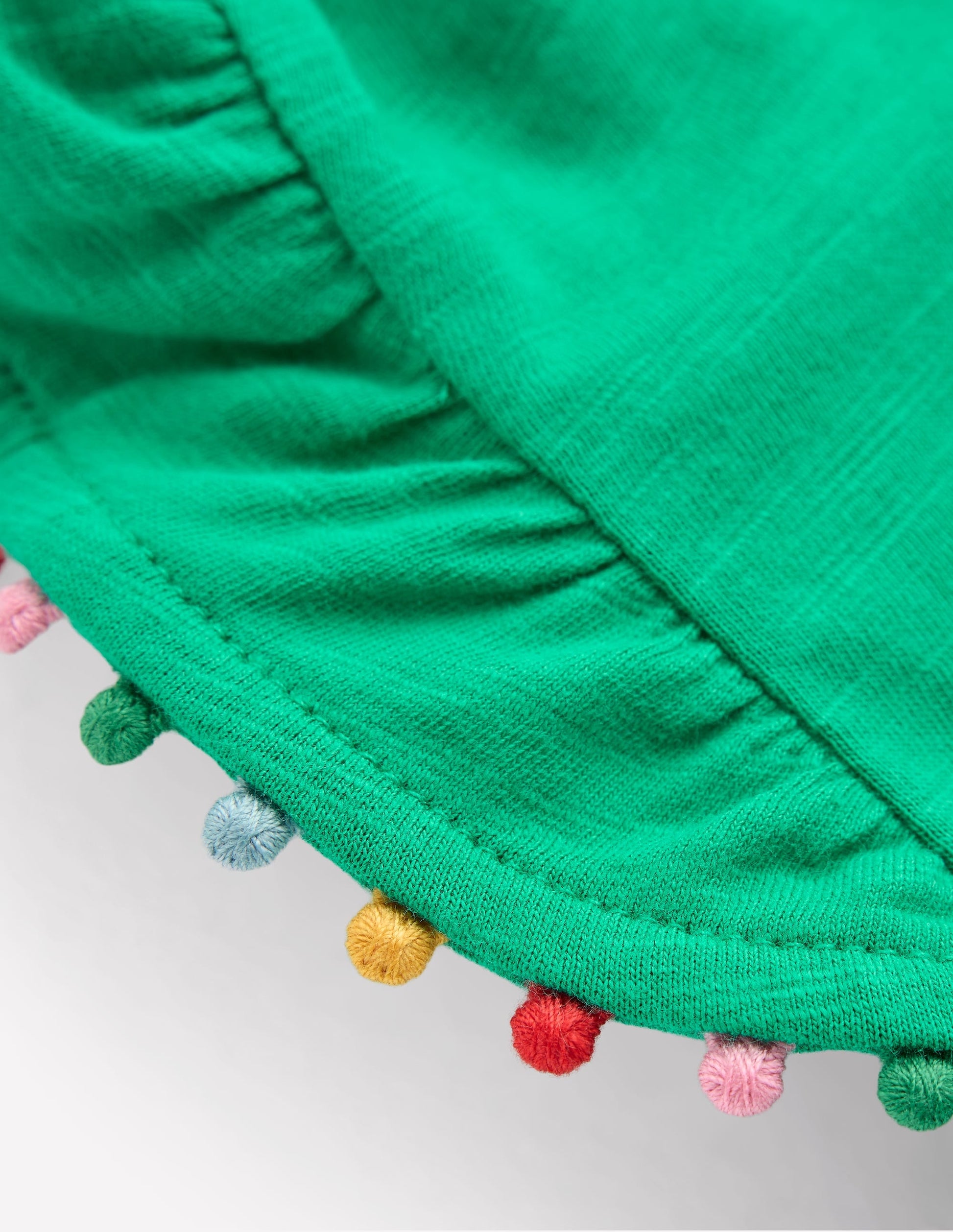 Frill Sleeve Pom Top-Bright Emerald-3