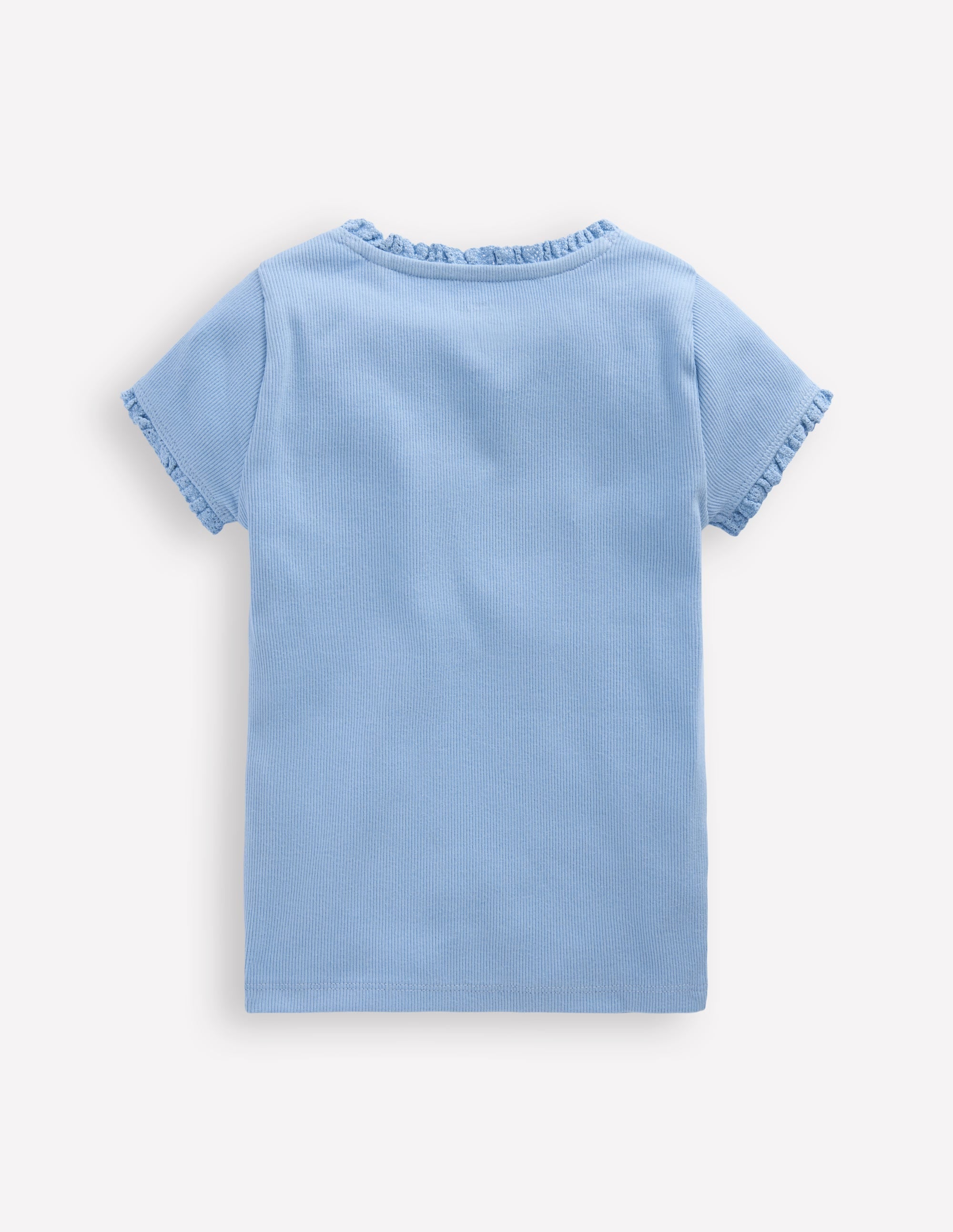 Short Sleeve Ribbed T-Shirt-Glacier Blue - Image 2